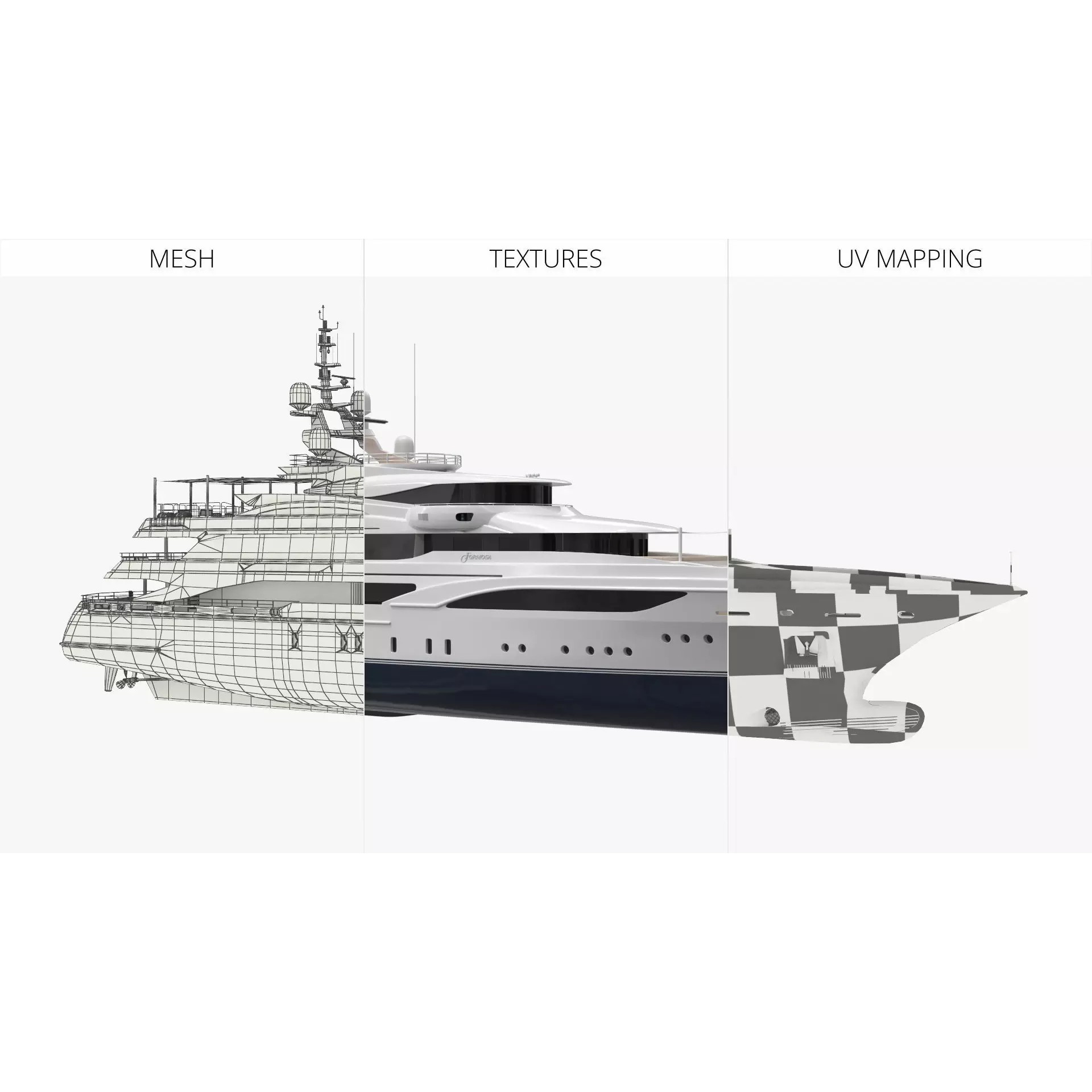 Luxury Ocean Yacht Formosa Multi-Deck - PBR 3D Model - View 13
