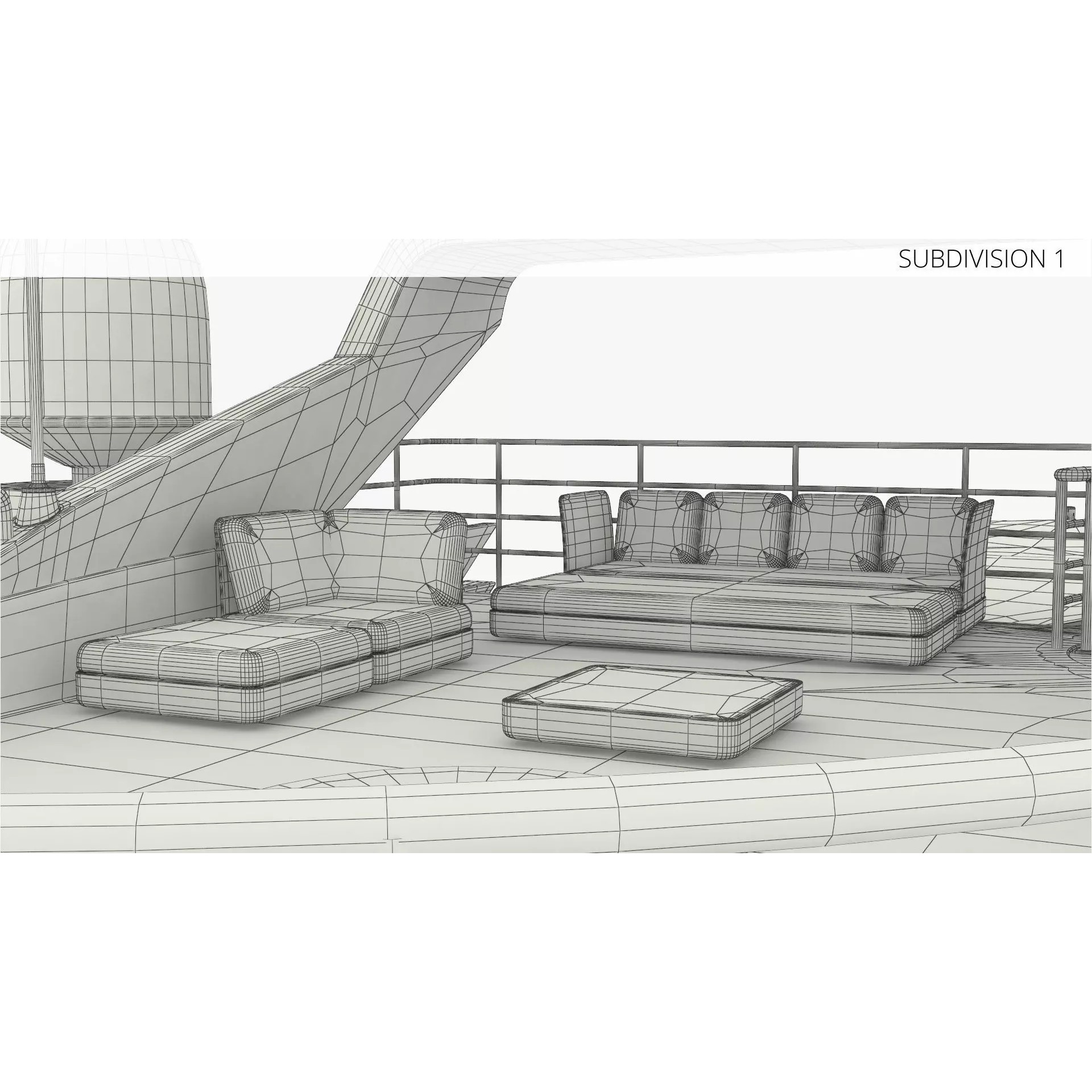 Luxury Ocean Yacht Formosa Multi-Deck - PBR 3D Model - View 15