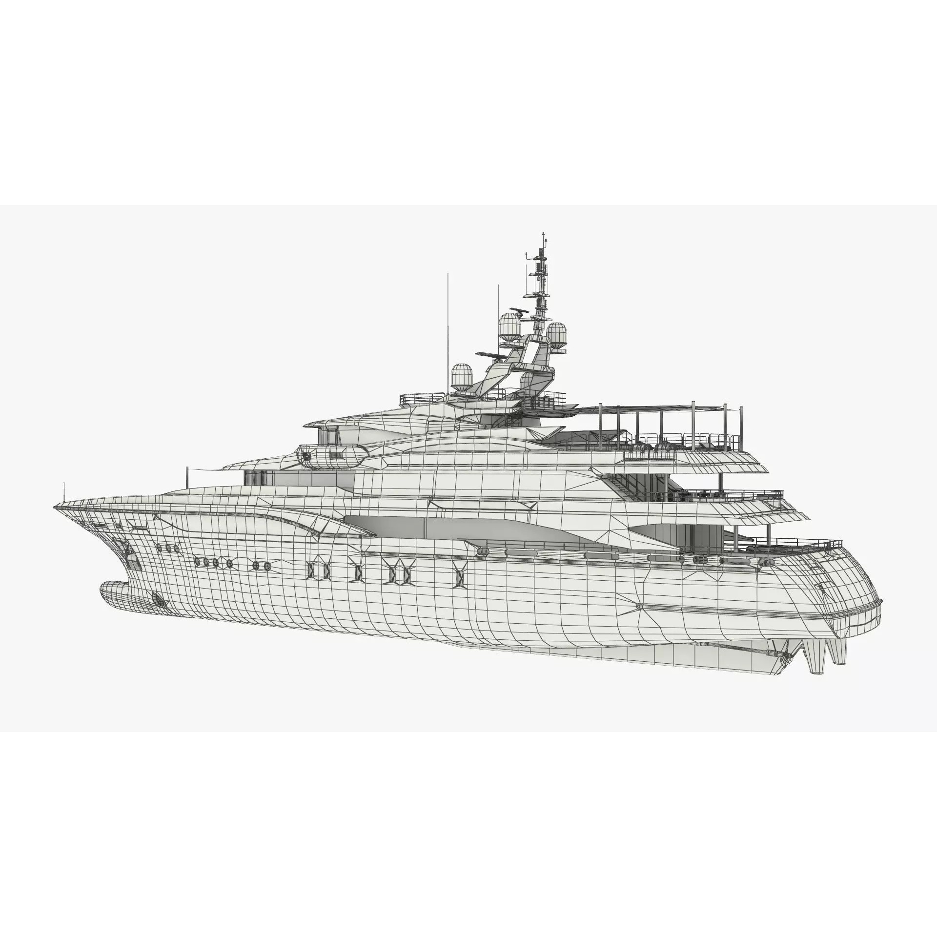 Luxury Ocean Yacht Formosa Multi-Deck - PBR 3D Model - View 16