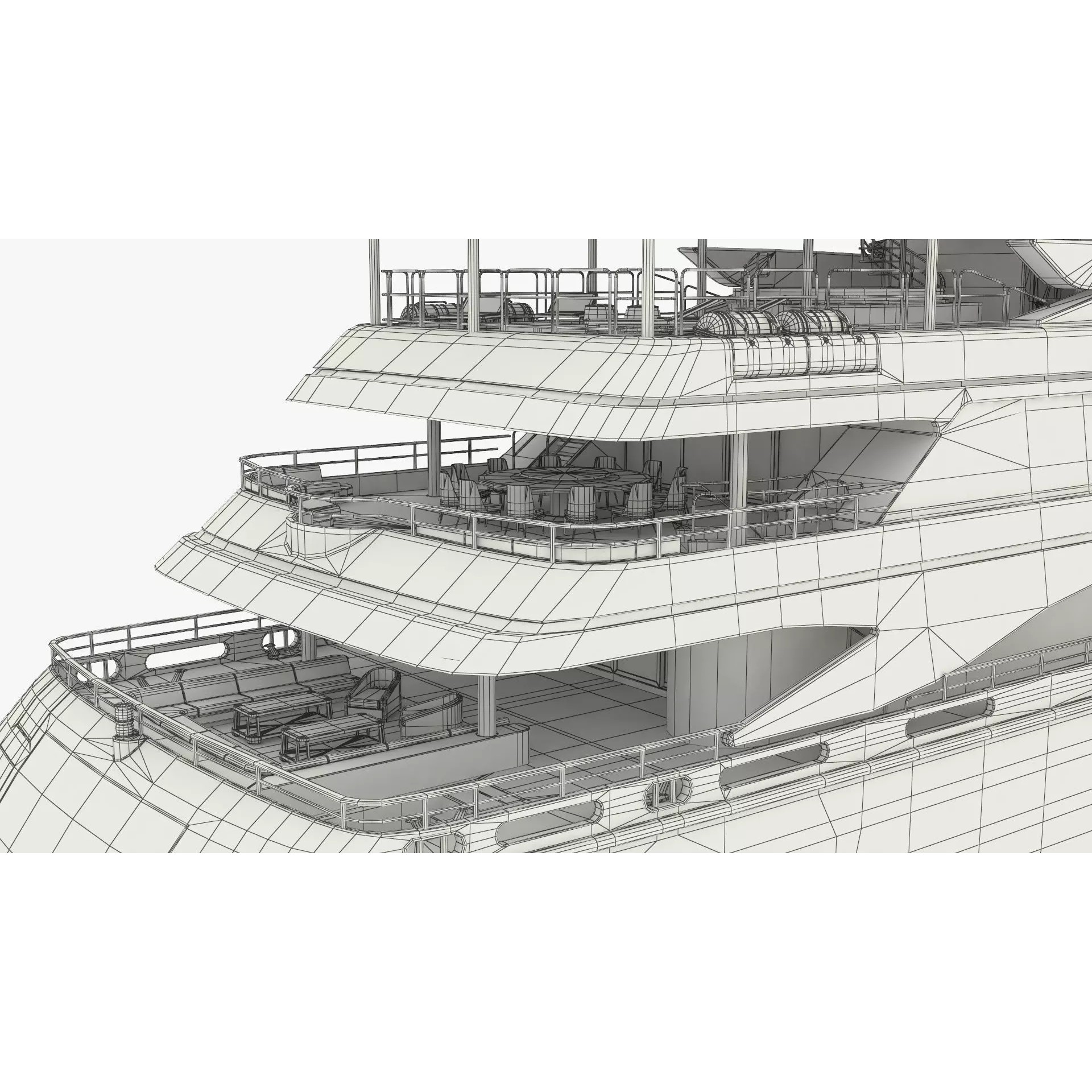 Luxury Ocean Yacht Formosa Multi-Deck - PBR 3D Model - View 17