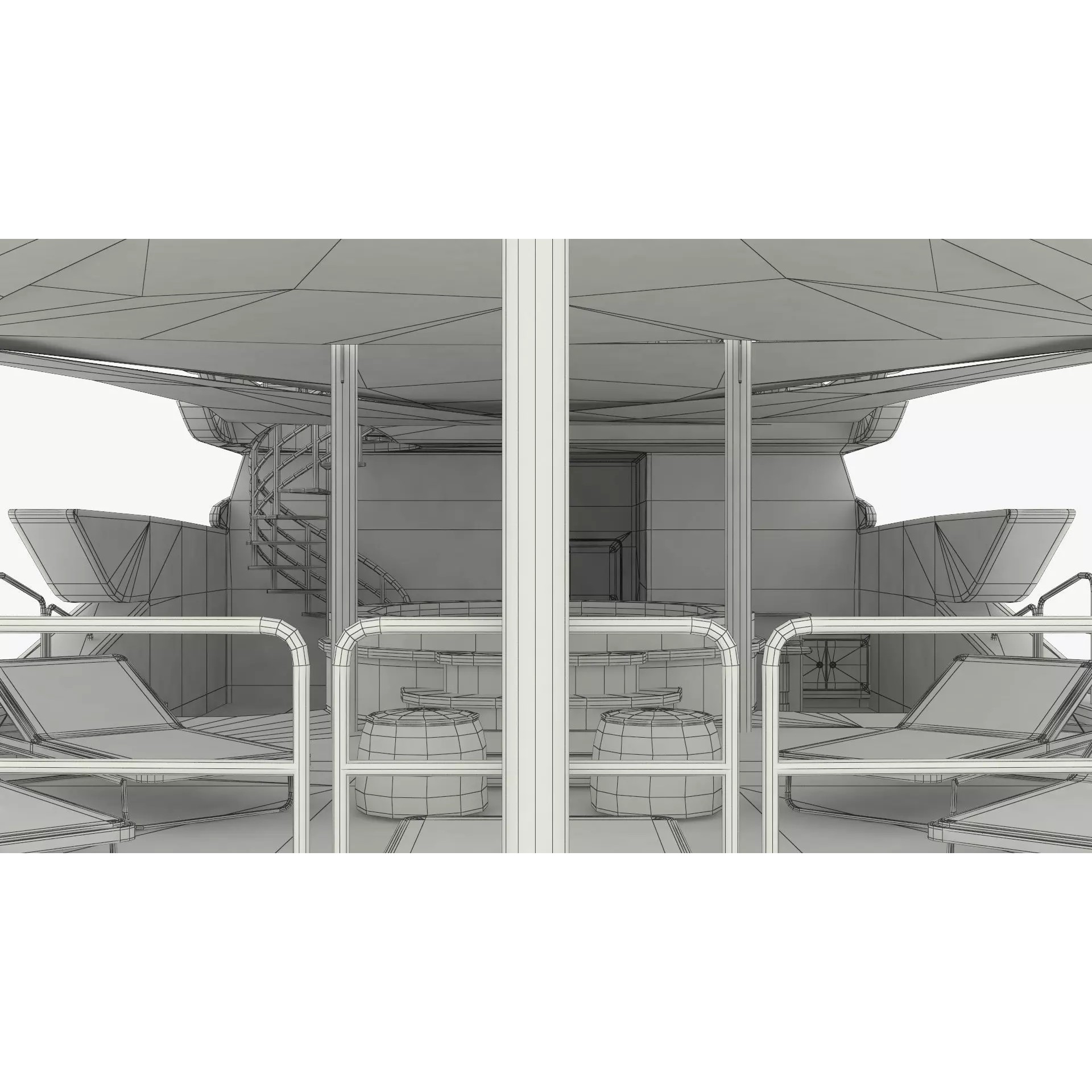 Luxury Ocean Yacht Formosa Multi-Deck - PBR 3D Model - View 18