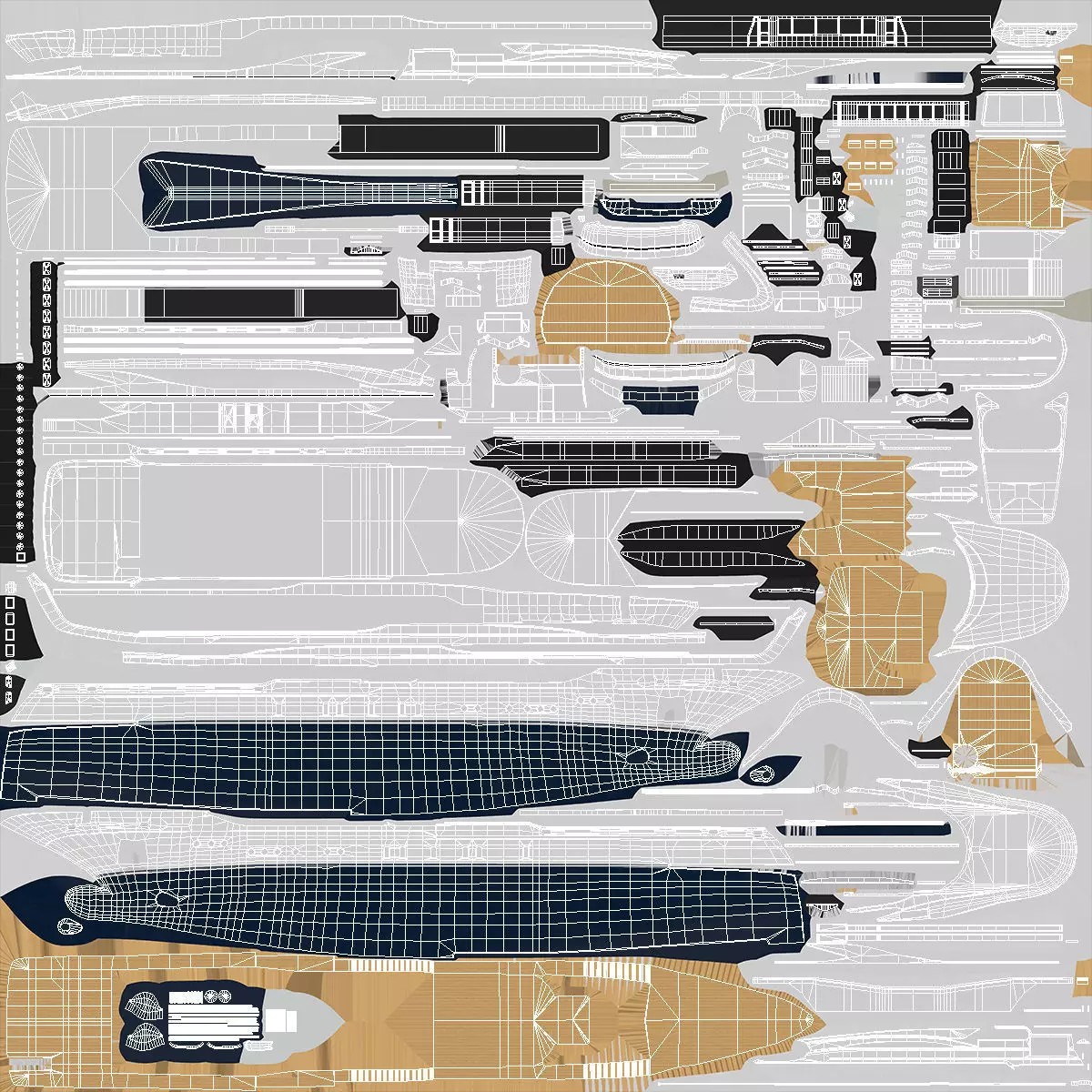 Luxury Ocean Yacht Formosa Multi-Deck - PBR 3D Model - View 19