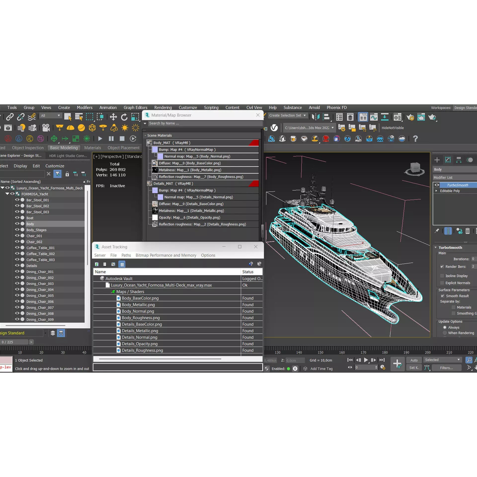 Luxury Ocean Yacht Formosa Multi-Deck - PBR 3D Model - View 21