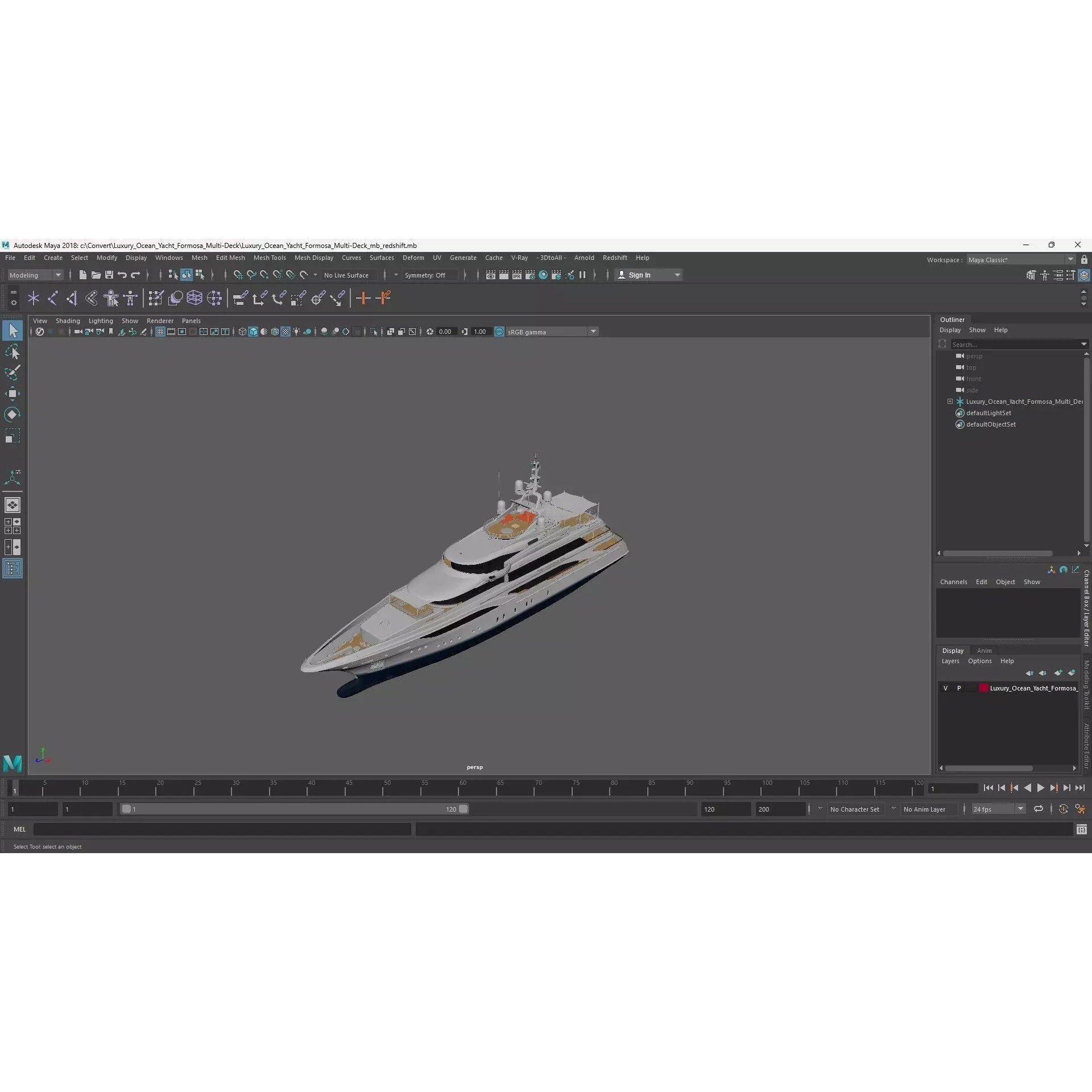 Luxury Ocean Yacht Formosa Multi-Deck - PBR 3D Model - View 23
