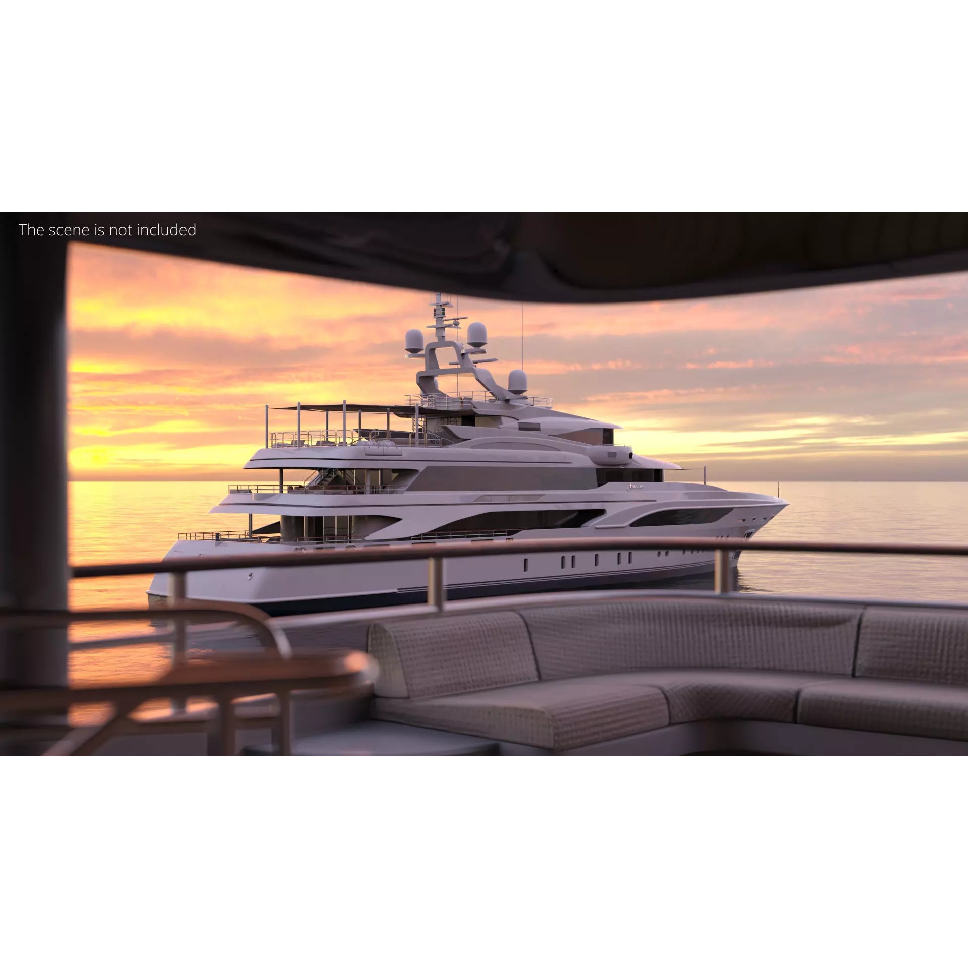 Luxury Ocean Yacht Formosa Multi-Deck - PBR 3D Model - View 3