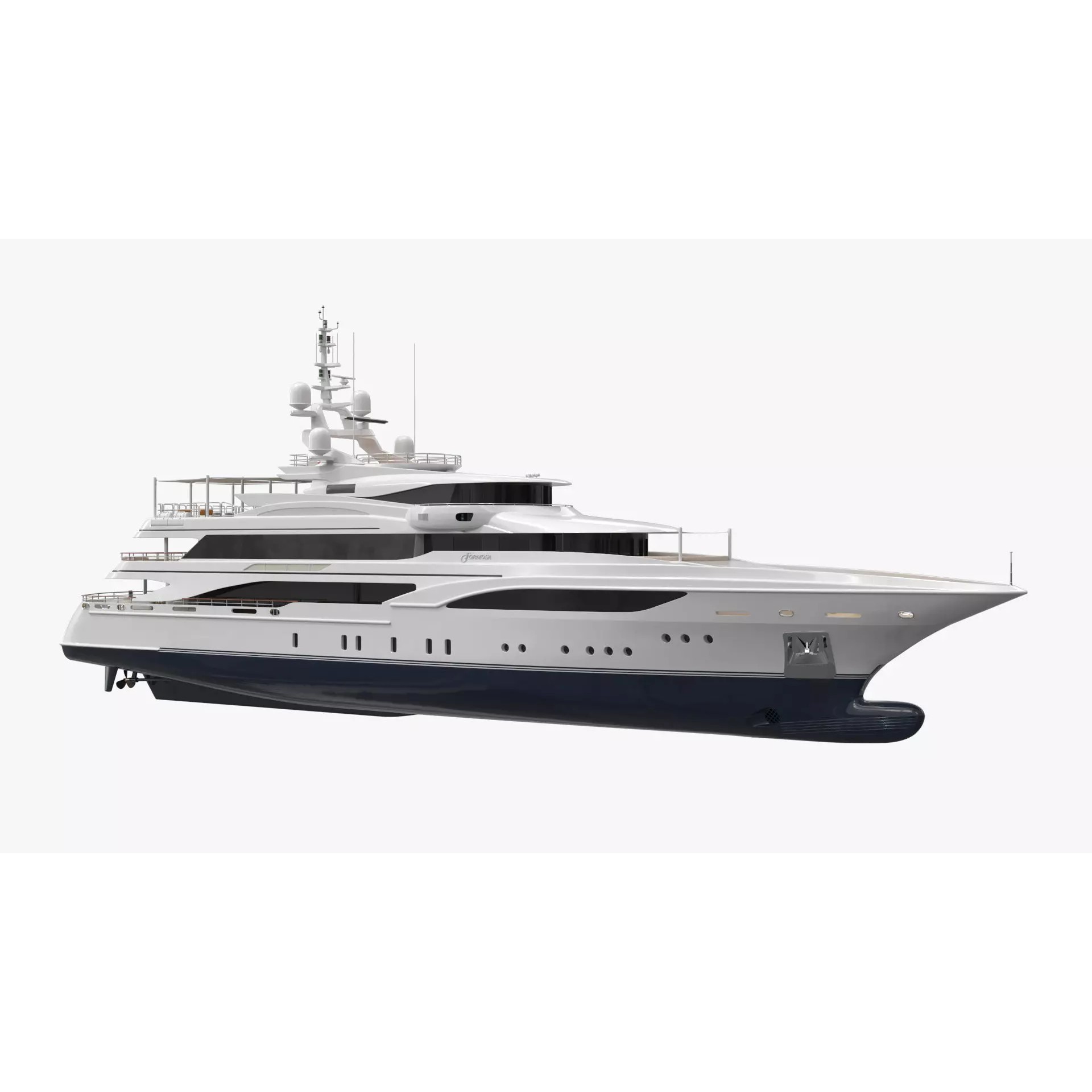 Luxury Ocean Yacht Formosa Multi-Deck - PBR 3D Model - View 4