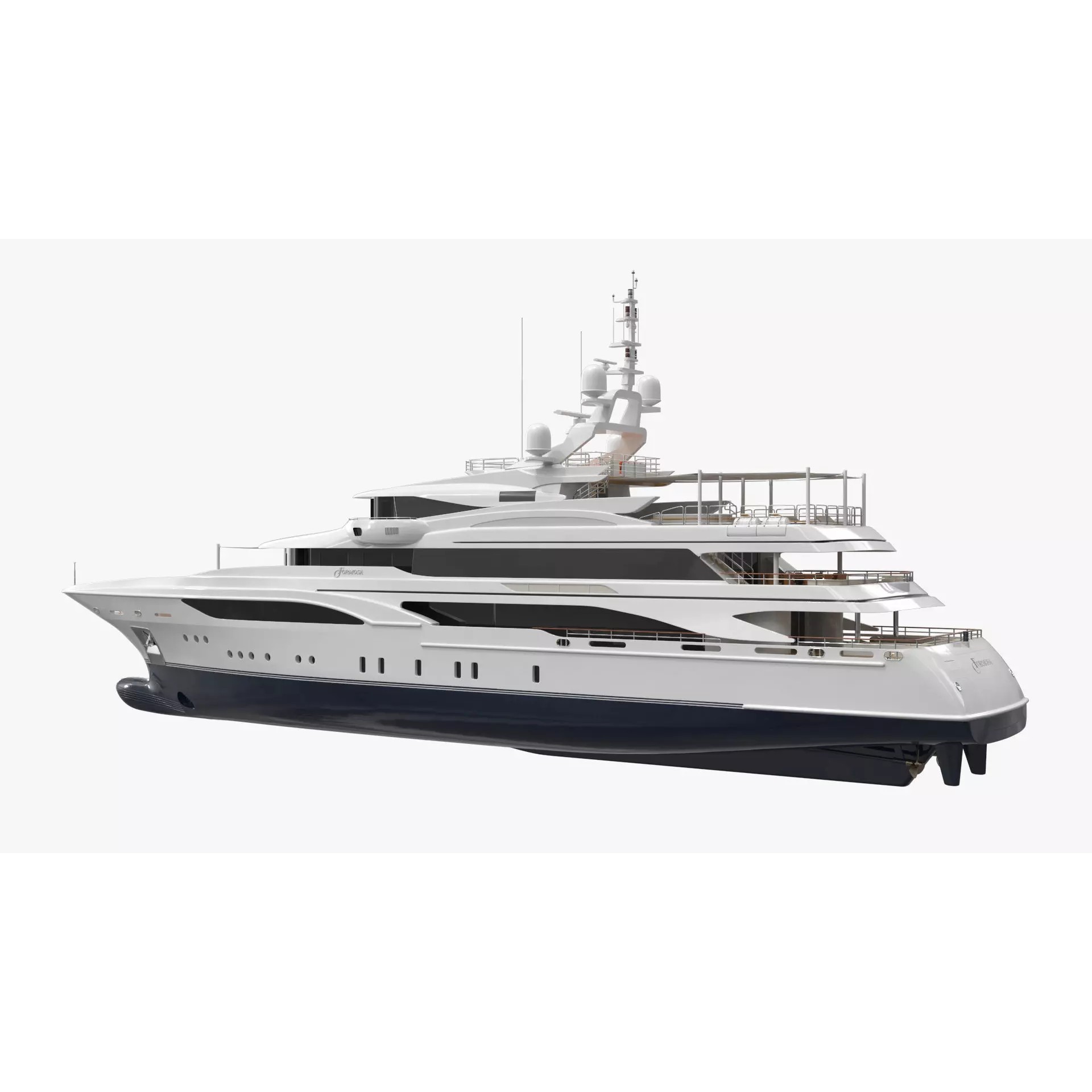 Luxury Ocean Yacht Formosa Multi-Deck - PBR 3D Model - View 5