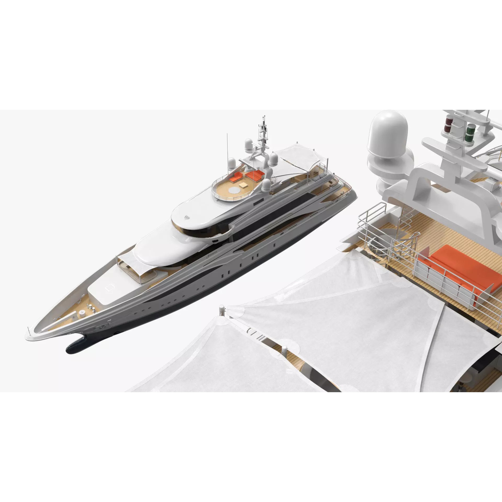 Luxury Ocean Yacht Formosa Multi-Deck - PBR 3D Model - View 6