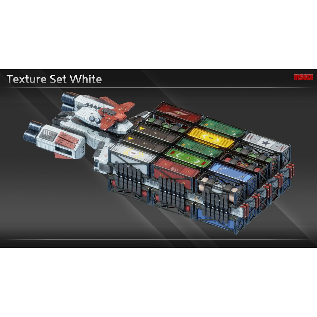 CFS24 Heavy Freighter 3D Model – Low Poly Game Asset, FBX, OBJ - View 12