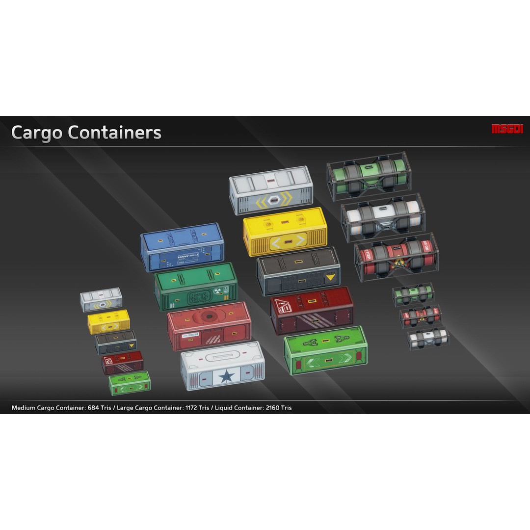 CFS24 Heavy Freighter 3D Model – Low Poly Game Asset, FBX, OBJ - View 3