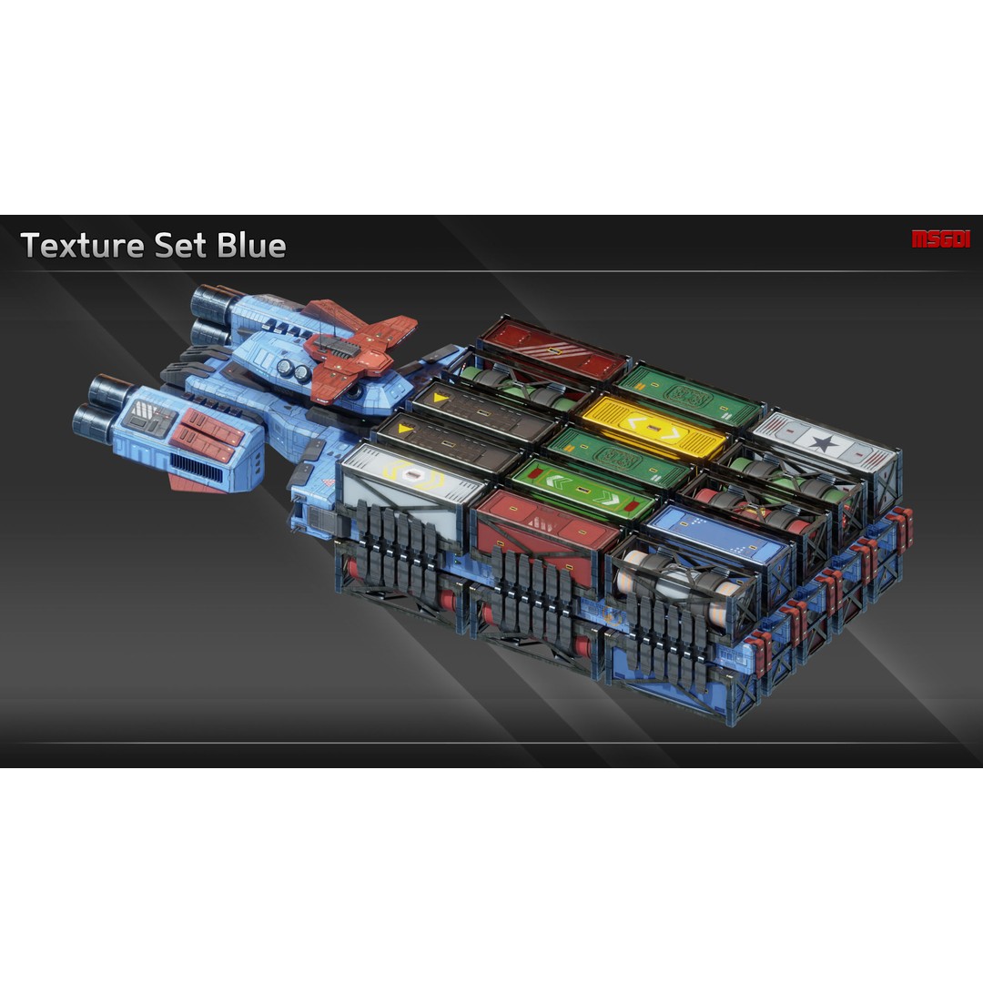 CFS24 Heavy Freighter 3D Model – Low Poly Game Asset, FBX, OBJ - View 8