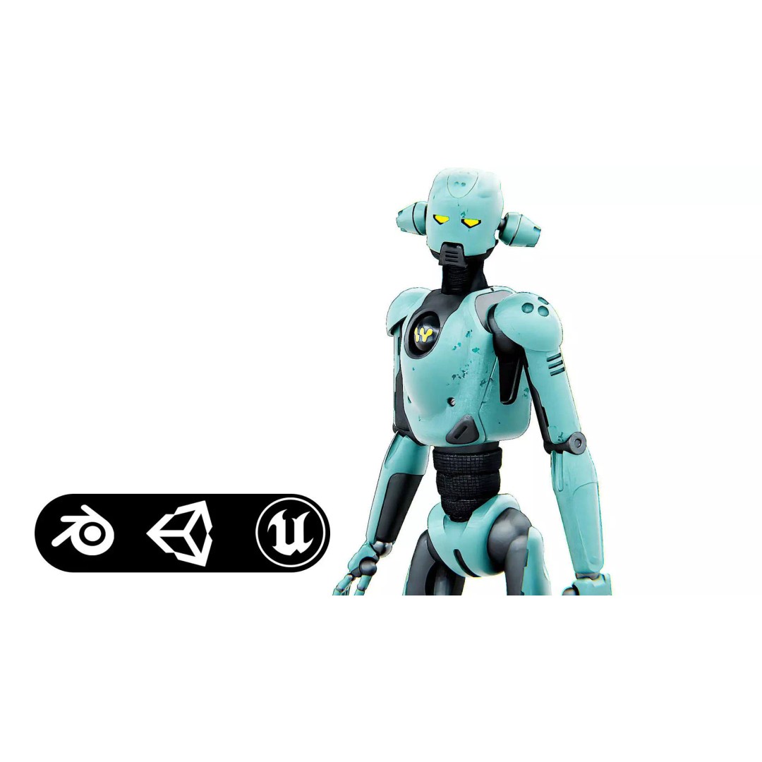 ANDROID JUNO FEMALE B 3D Model – Rigged Sci-Fi Character for Unity & Unreal - View 2