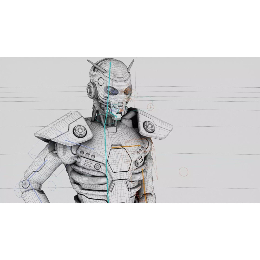 CYBORGTOPIA B-32 3D Model – Rigged Sci-Fi Character for Unreal Engine & Unity