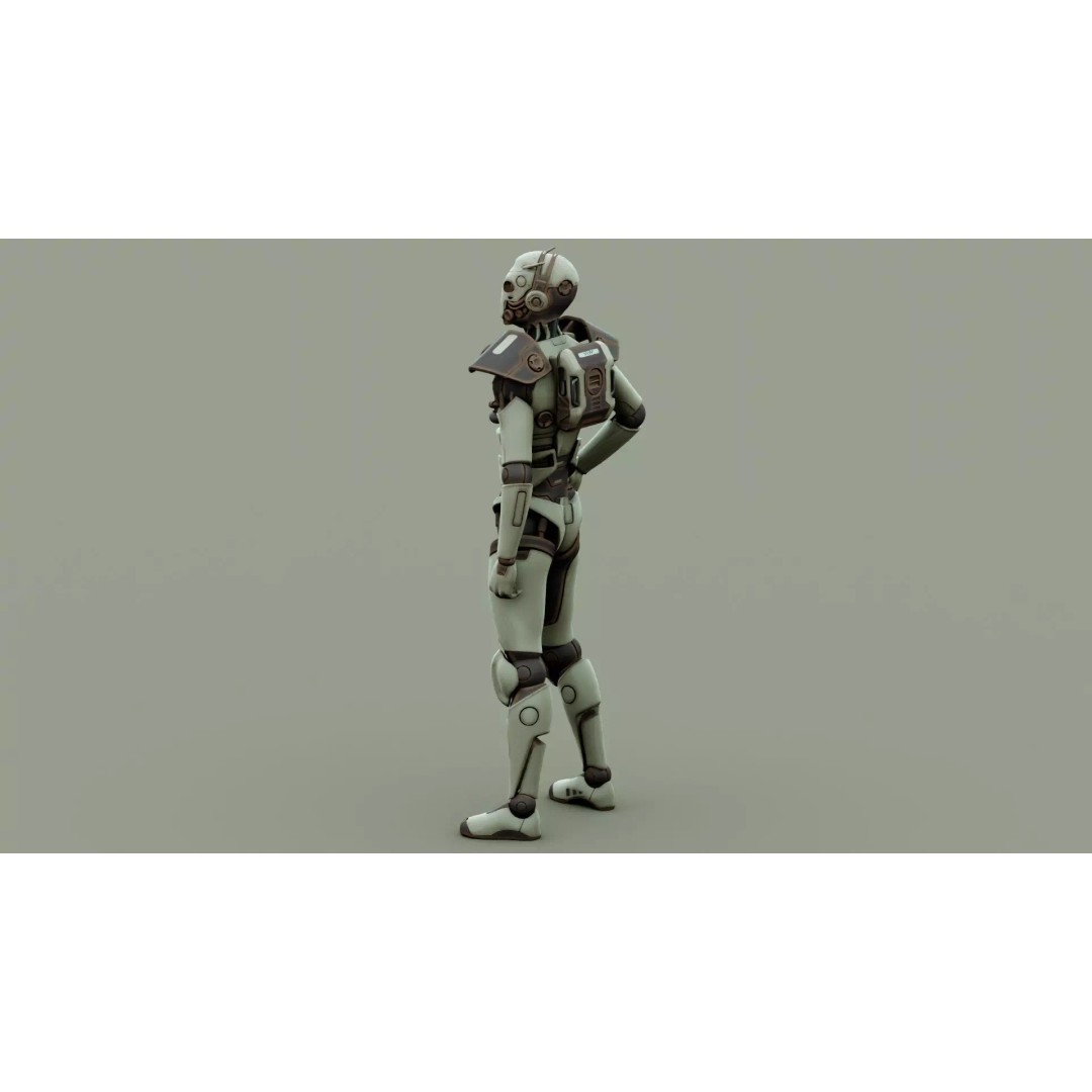 CYBORGTOPIA B-32 3D Model – Rigged Sci-Fi Character for Unreal Engine & Unity - View 11