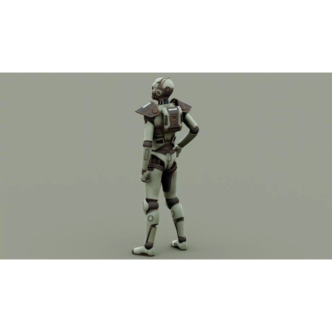 CYBORGTOPIA B-32 3D Model – Rigged Sci-Fi Character for Unreal Engine & Unity - View 12