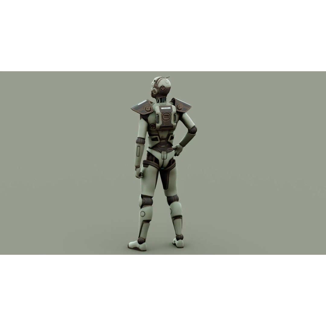 CYBORGTOPIA B-32 3D Model – Rigged Sci-Fi Character for Unreal Engine & Unity - View 13