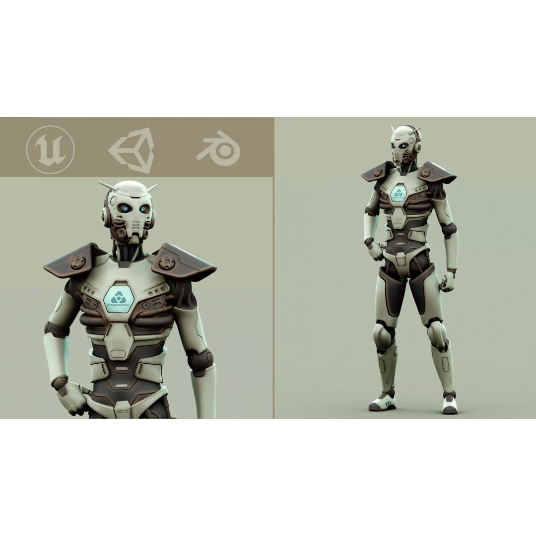 CYBORGTOPIA B-32 3D Model – Rigged Sci-Fi Character for Unreal Engine & Unity - View 2