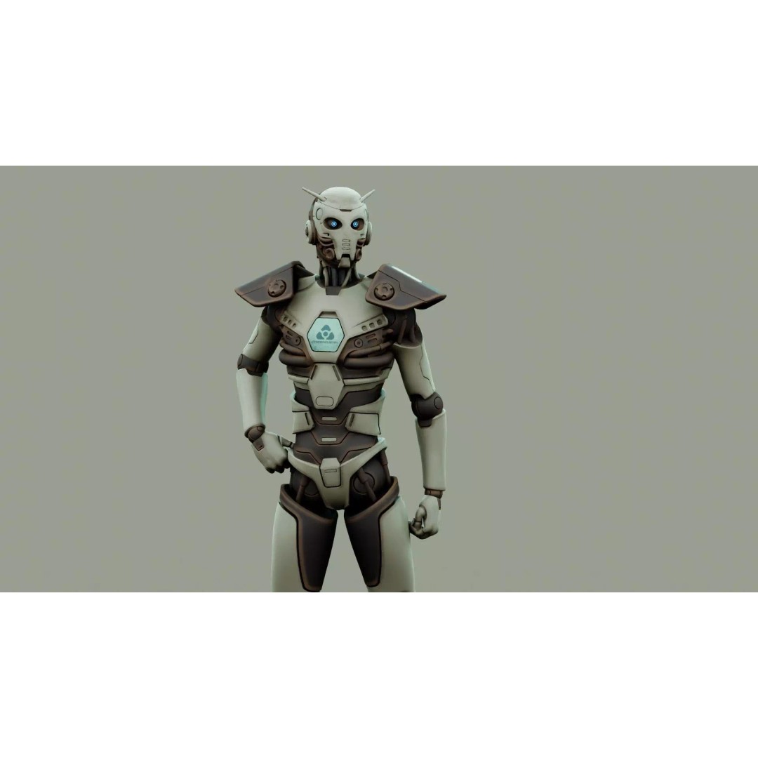 CYBORGTOPIA B-32 3D Model – Rigged Sci-Fi Character for Unreal Engine & Unity - View 3