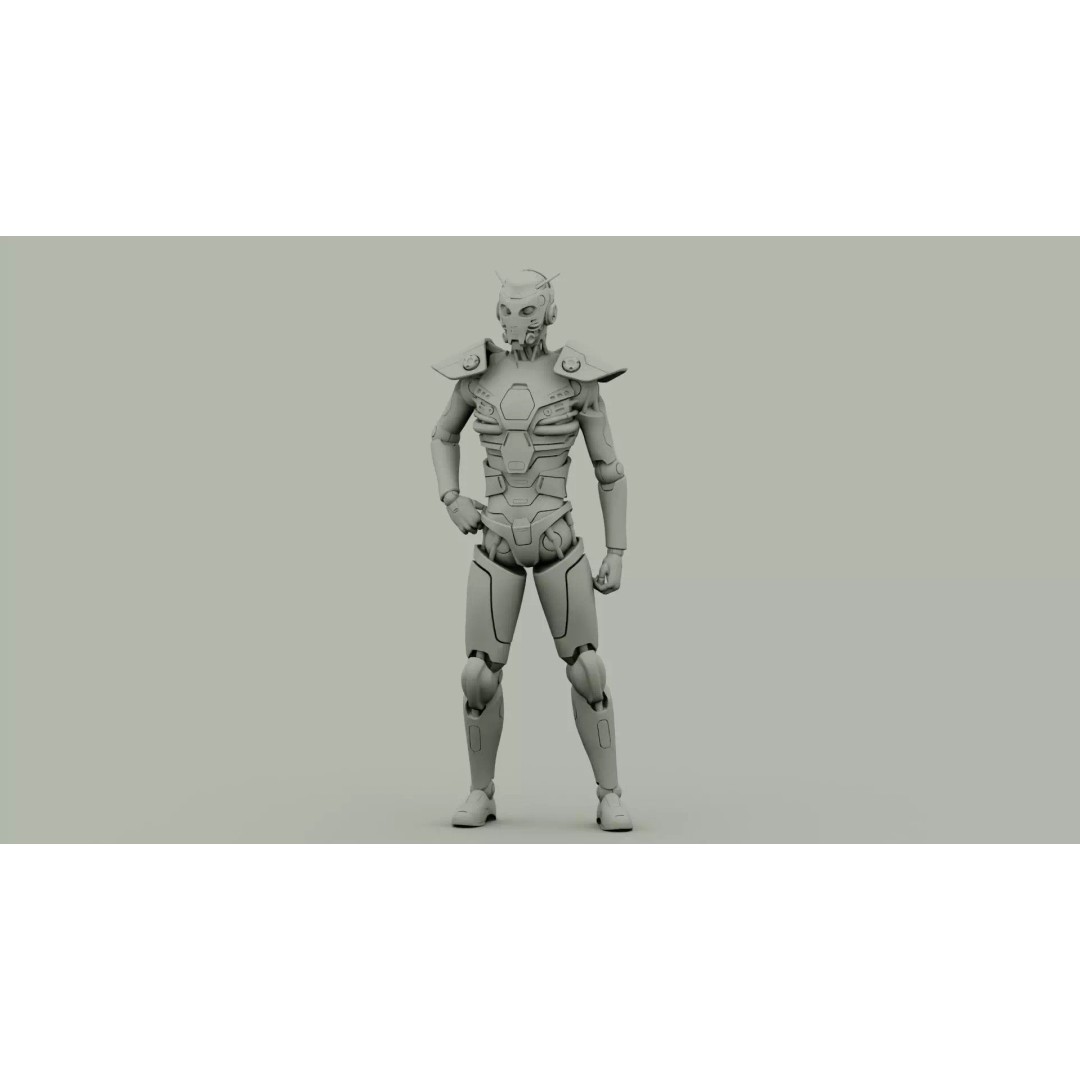 CYBORGTOPIA B-32 3D Model – Rigged Sci-Fi Character for Unreal Engine & Unity - View 33