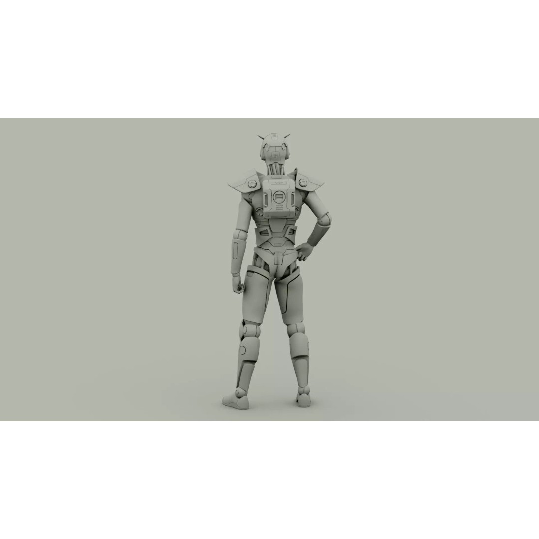 CYBORGTOPIA B-32 3D Model – Rigged Sci-Fi Character for Unreal Engine & Unity - View 34