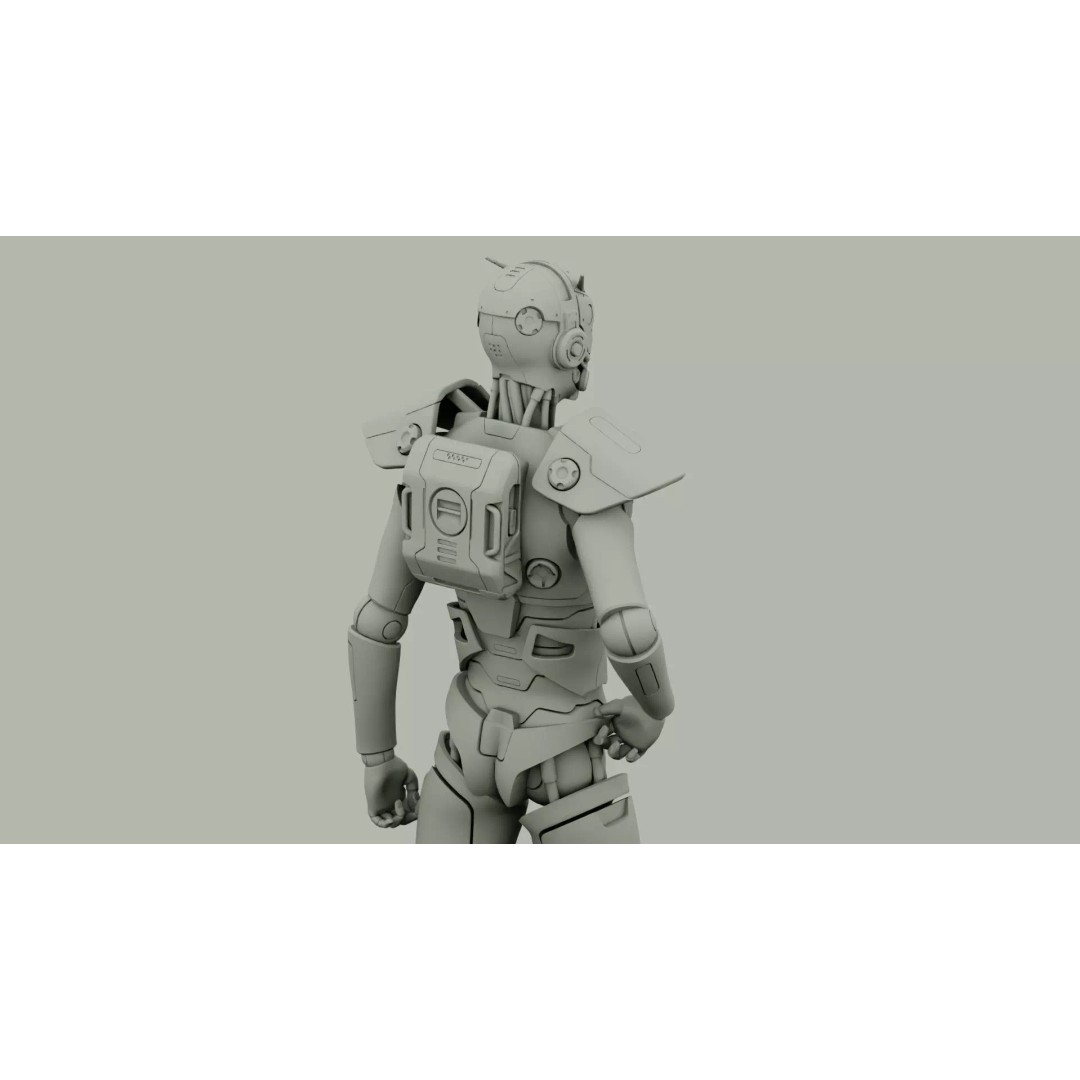 CYBORGTOPIA B-32 3D Model – Rigged Sci-Fi Character for Unreal Engine & Unity - View 36