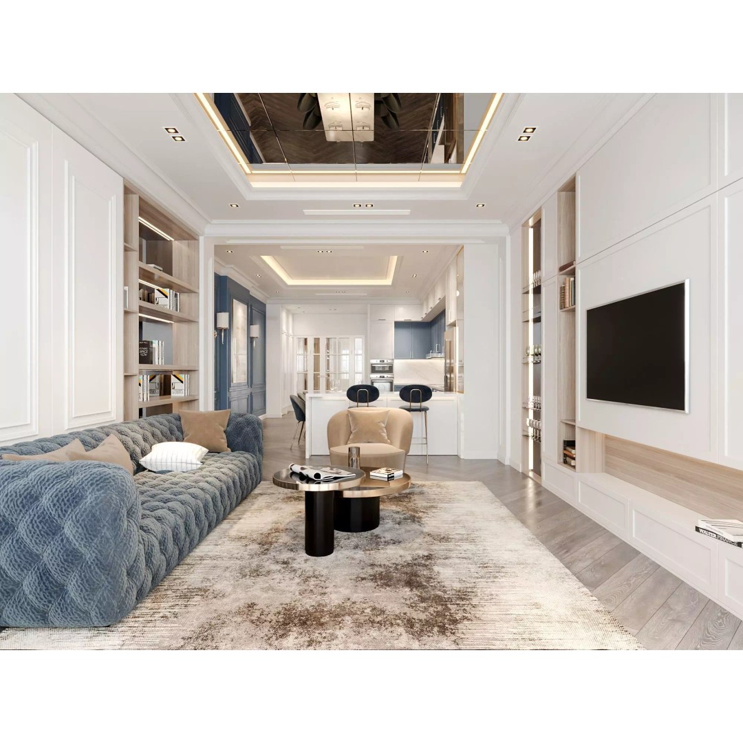 Neo Classic Living Room 3D Model – High-Quality Interior Scene, FBX - View 4