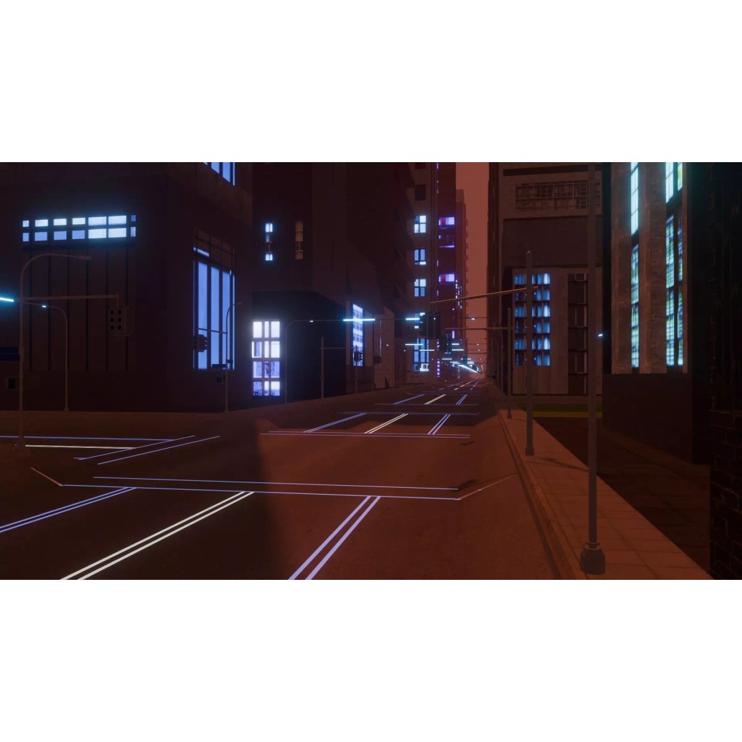Alien Planet City 3D Model – Low Poly Sci-Fi Landscape for Games - View 14