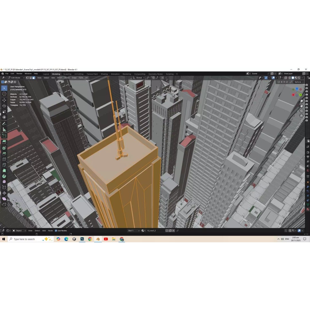 Alien Planet City 3D Model – Low Poly Sci-Fi Landscape for Games - View 20