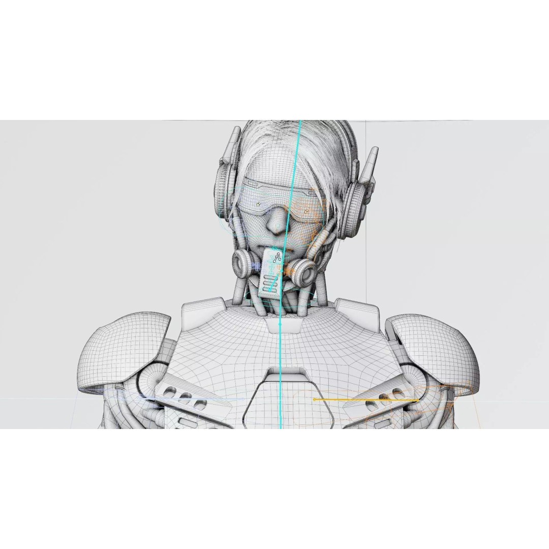 CYBORGTOPIA B-35 3D Model – Rigged Sci-Fi Character for Unity & Unreal Engine