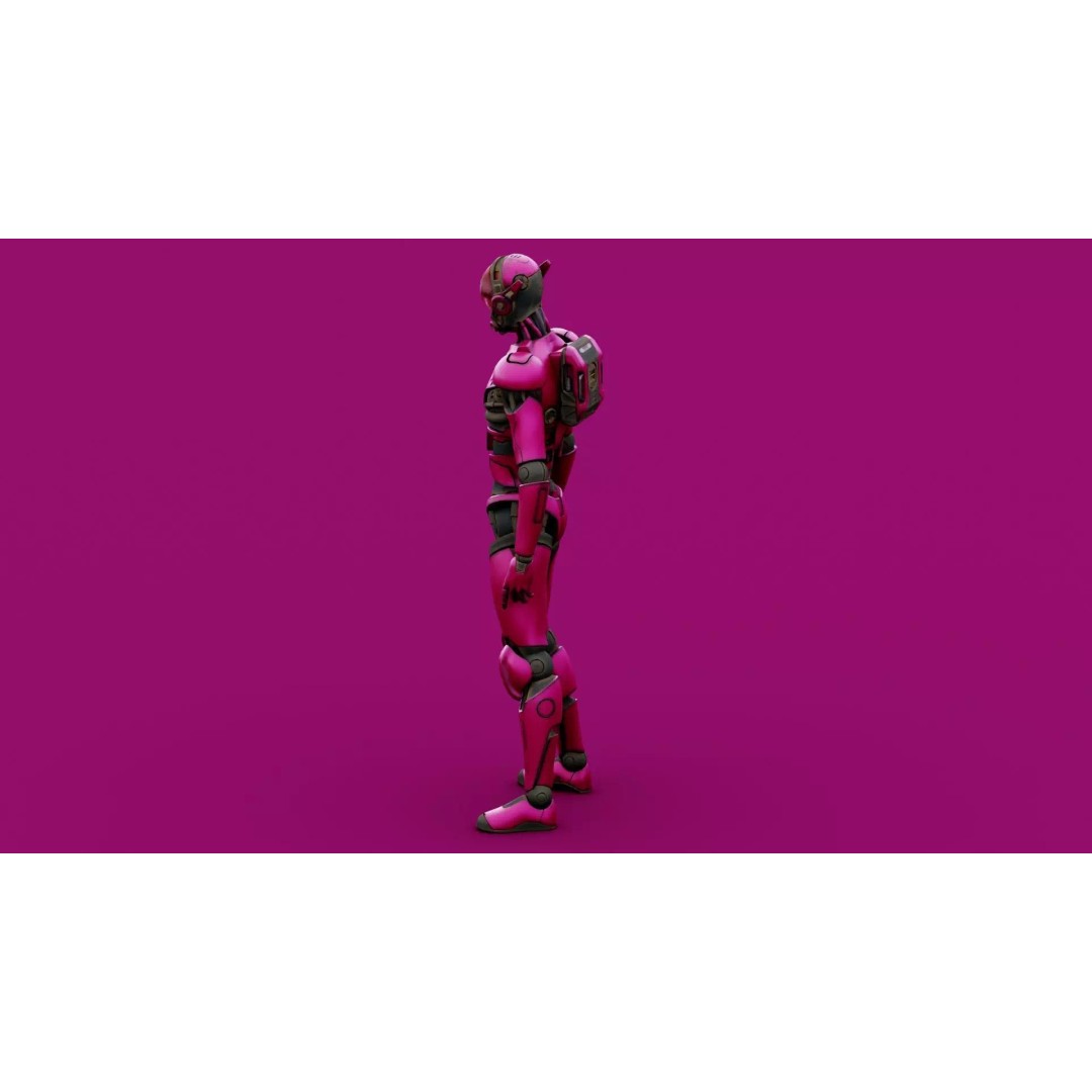 CYBORGTOPIA B-35 3D Model – Rigged Sci-Fi Character for Unity & Unreal Engine - View 10