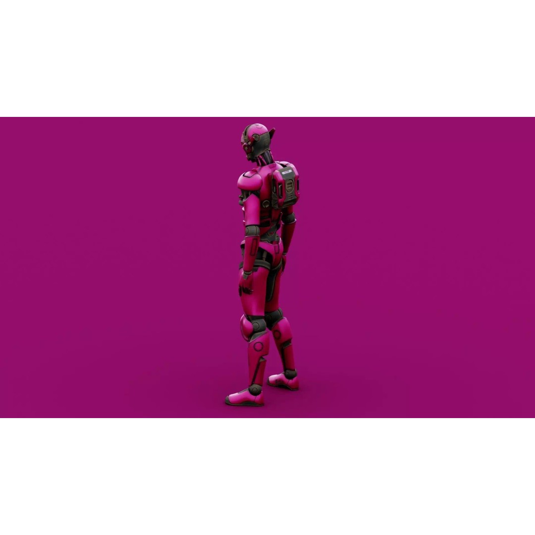 CYBORGTOPIA B-35 3D Model – Rigged Sci-Fi Character for Unity & Unreal Engine - View 11