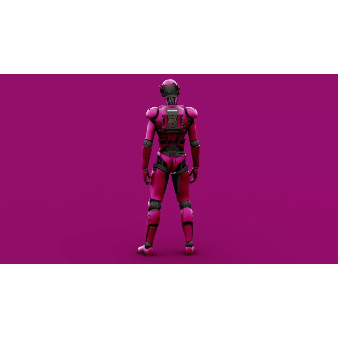 CYBORGTOPIA B-35 3D Model – Rigged Sci-Fi Character for Unity & Unreal Engine - View 14