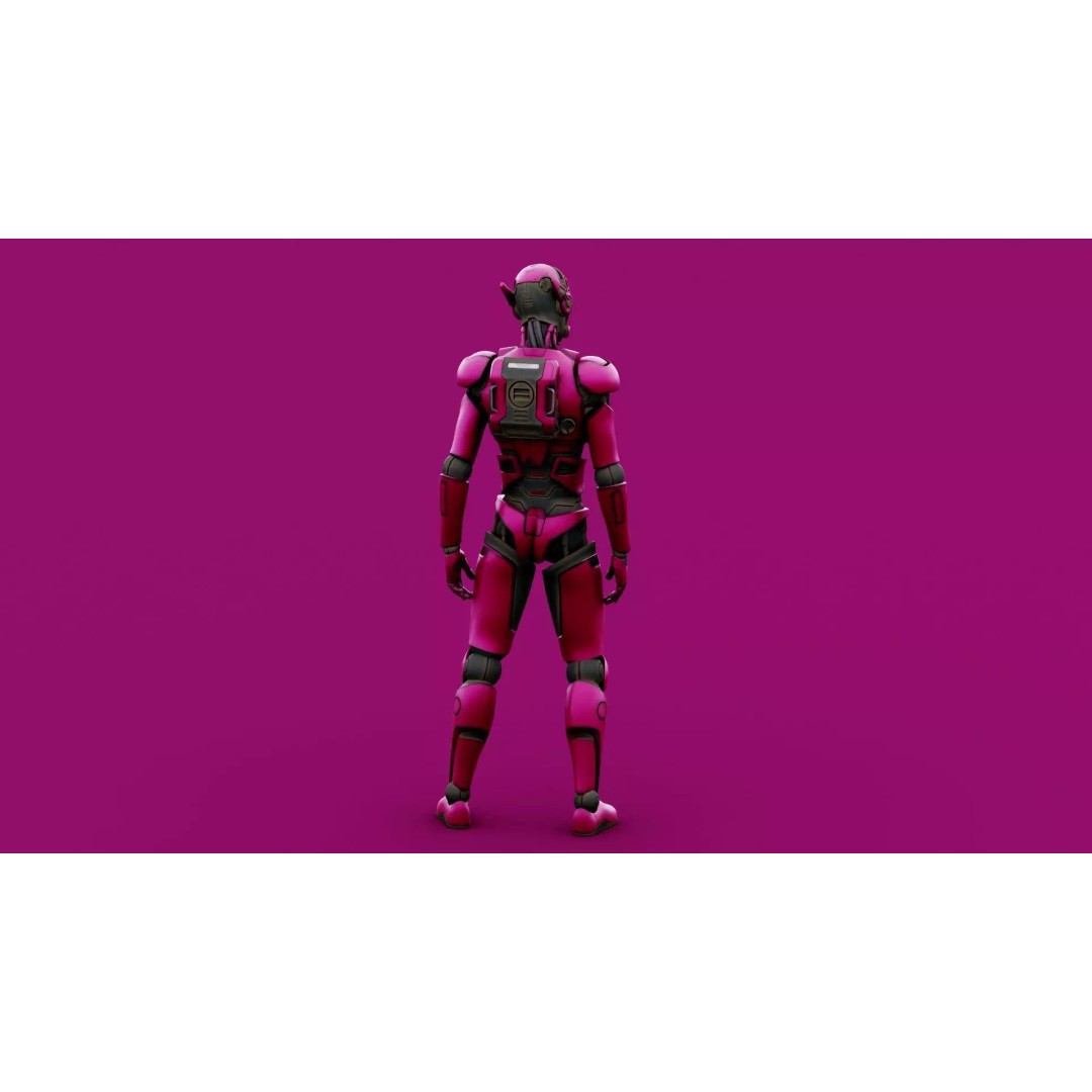 CYBORGTOPIA B-35 3D Model – Rigged Sci-Fi Character for Unity & Unreal Engine - View 15