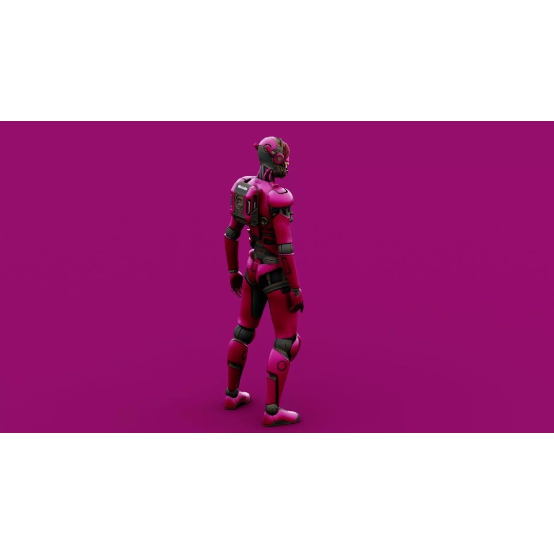 CYBORGTOPIA B-35 3D Model – Rigged Sci-Fi Character for Unity & Unreal Engine - View 17