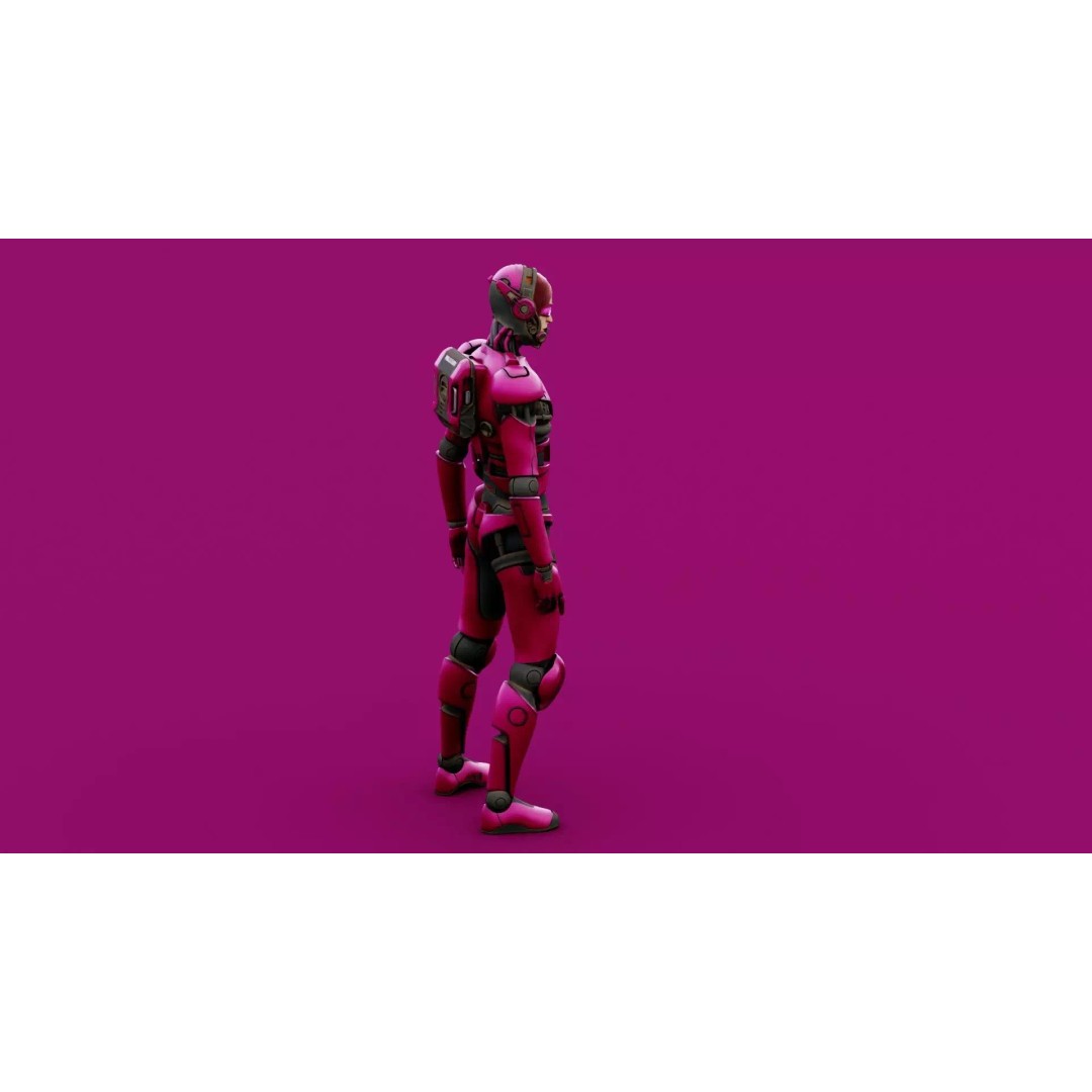 CYBORGTOPIA B-35 3D Model – Rigged Sci-Fi Character for Unity & Unreal Engine - View 18