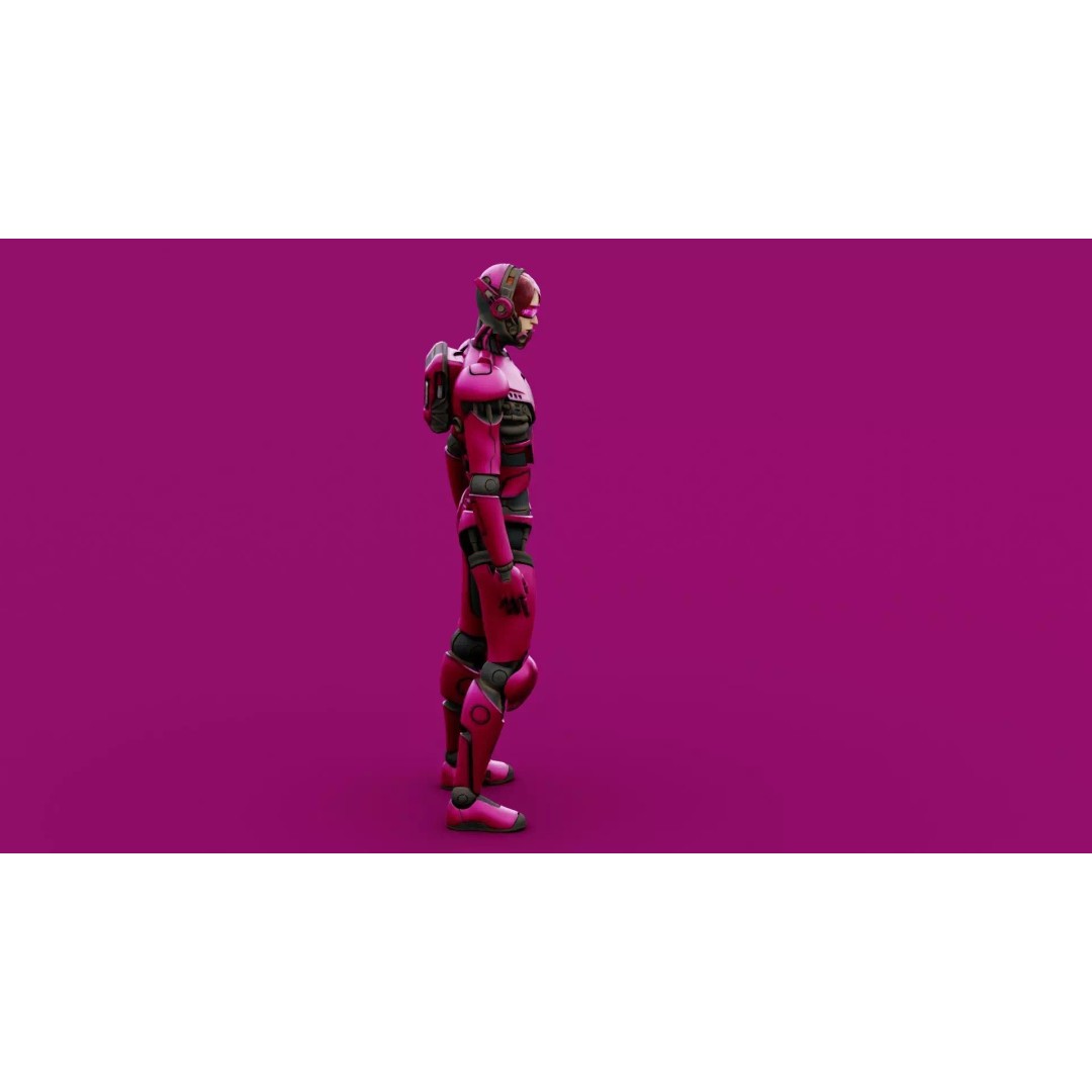 CYBORGTOPIA B-35 3D Model – Rigged Sci-Fi Character for Unity & Unreal Engine - View 19