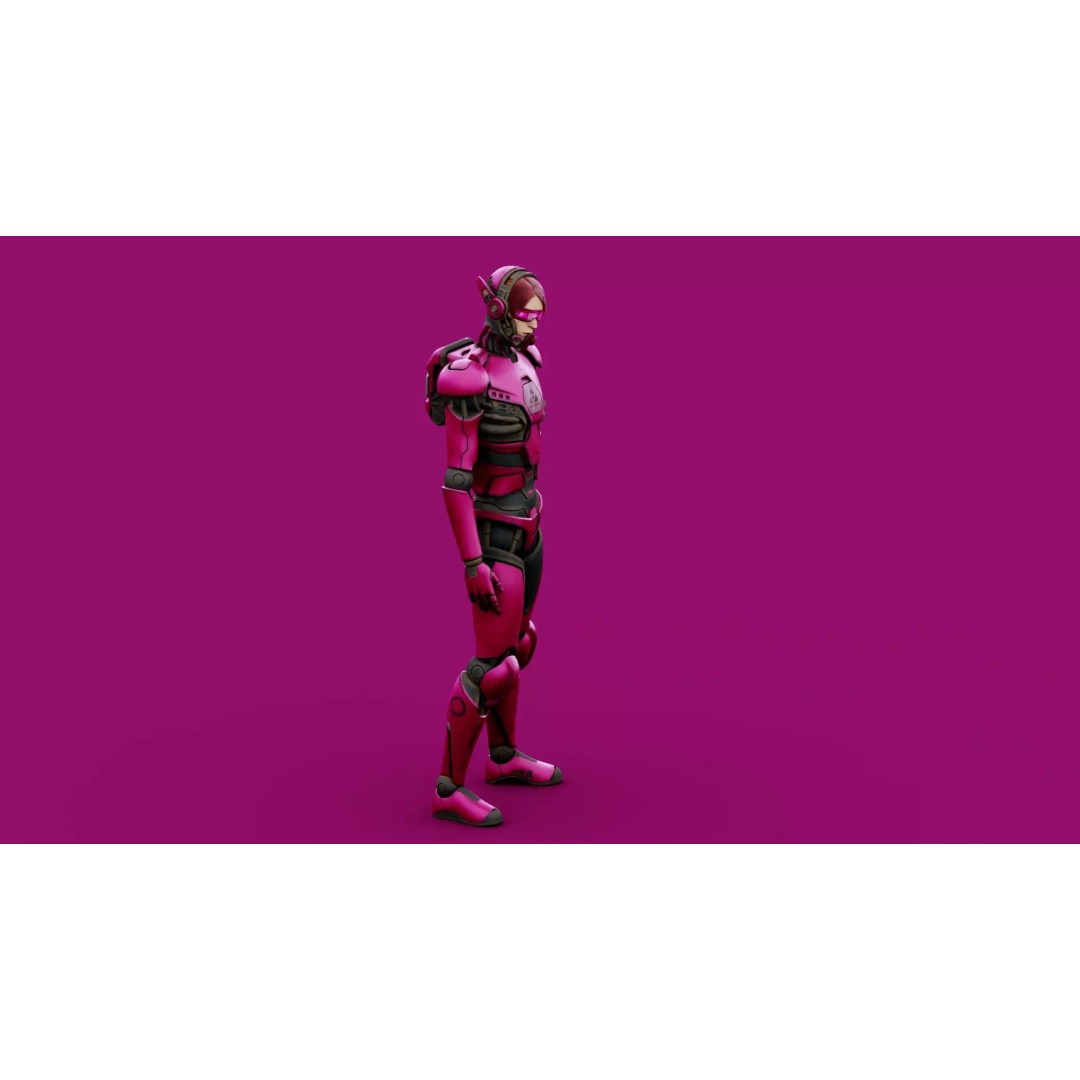 CYBORGTOPIA B-35 3D Model – Rigged Sci-Fi Character for Unity & Unreal Engine - View 20
