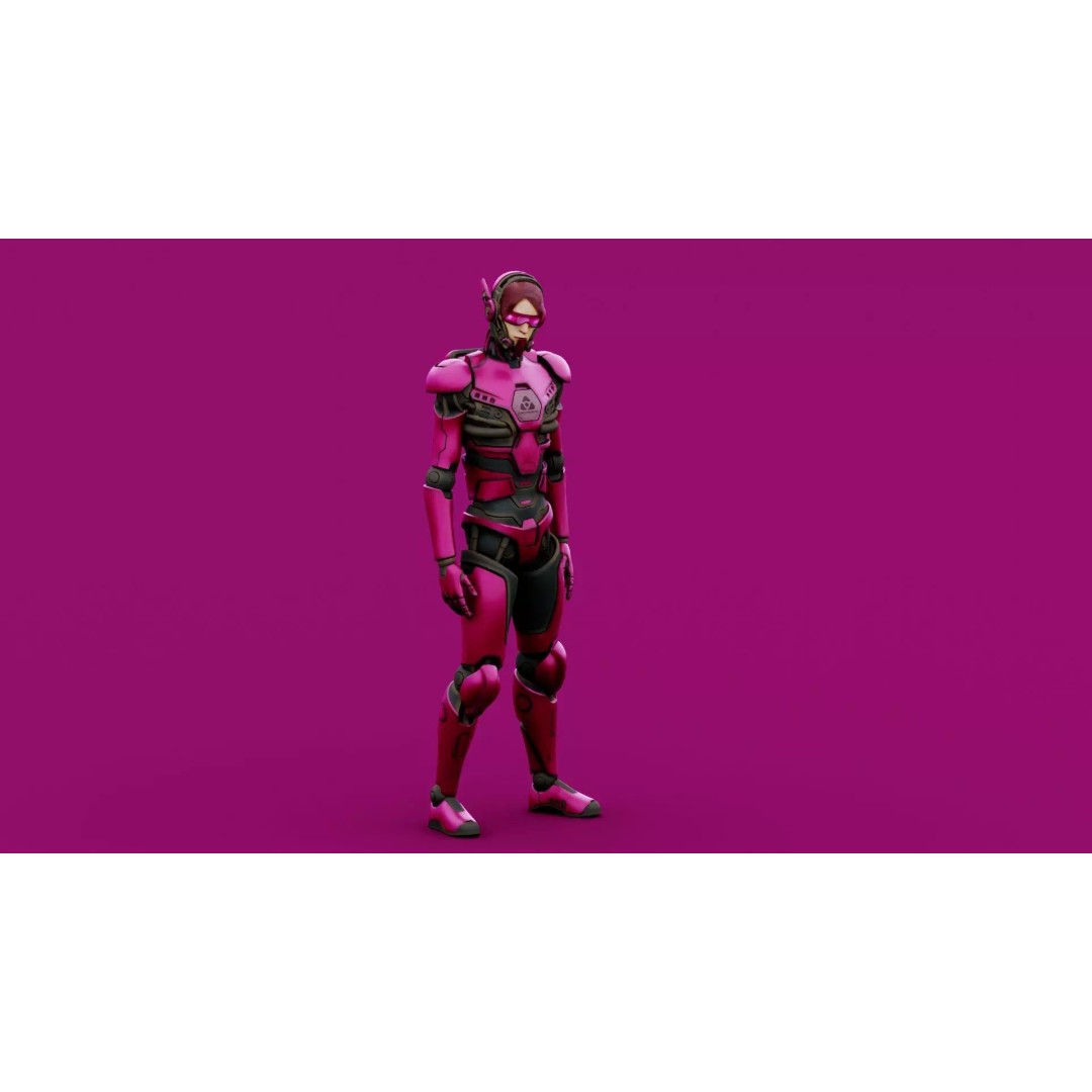 CYBORGTOPIA B-35 3D Model – Rigged Sci-Fi Character for Unity & Unreal Engine - View 21