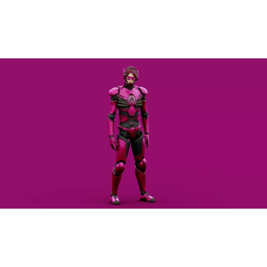 CYBORGTOPIA B-35 3D Model – Rigged Sci-Fi Character for Unity & Unreal Engine - View 22