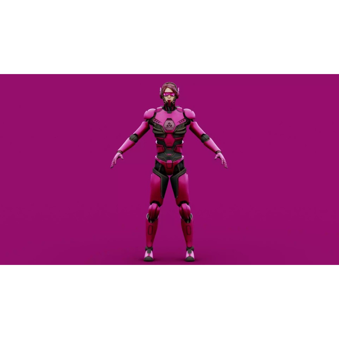 CYBORGTOPIA B-35 3D Model – Rigged Sci-Fi Character for Unity & Unreal Engine - View 31