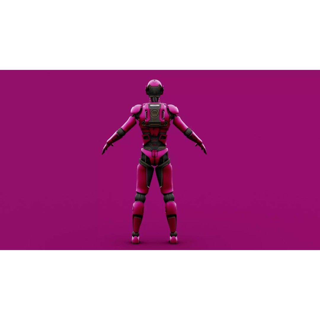 CYBORGTOPIA B-35 3D Model – Rigged Sci-Fi Character for Unity & Unreal Engine - View 32