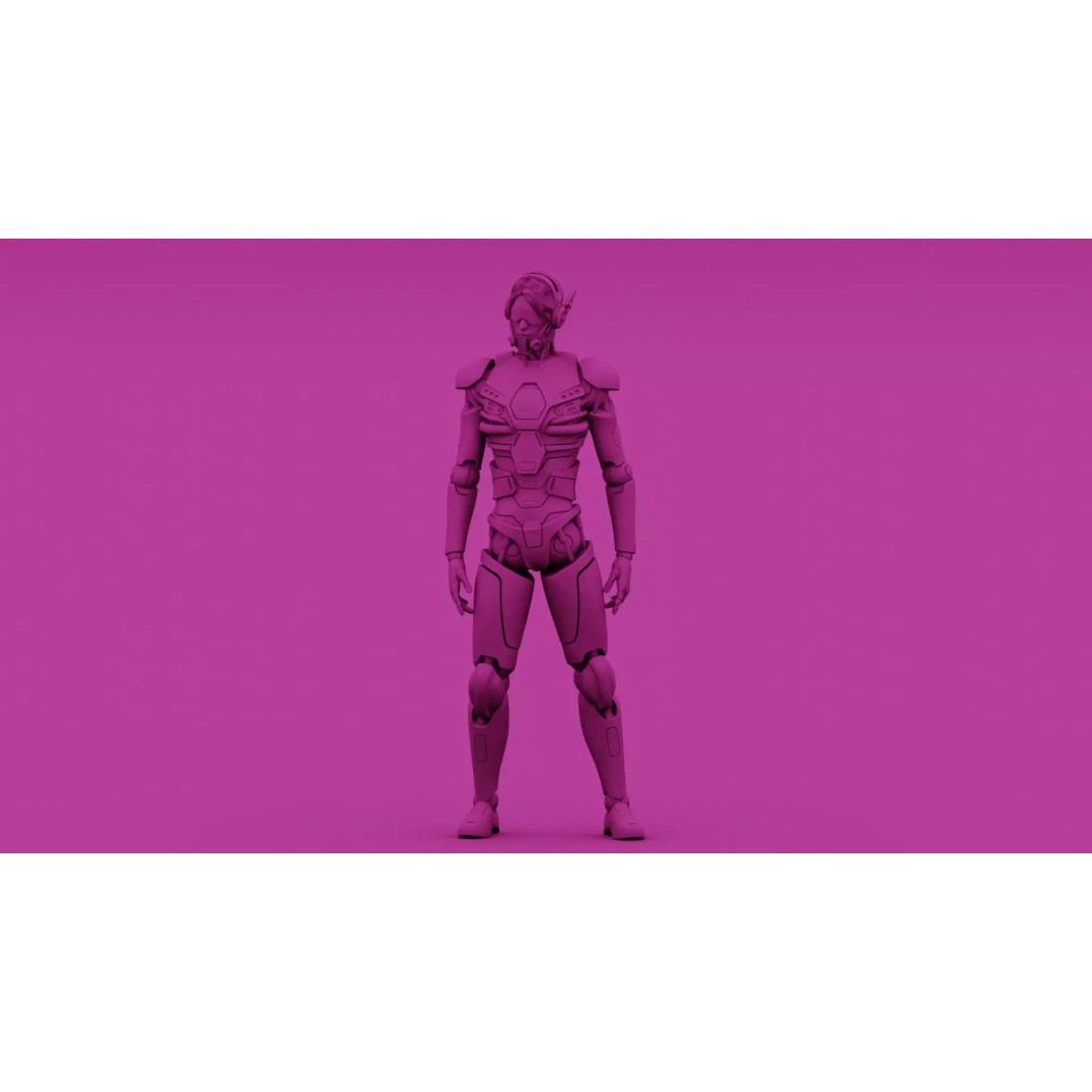 CYBORGTOPIA B-35 3D Model – Rigged Sci-Fi Character for Unity & Unreal Engine - View 33