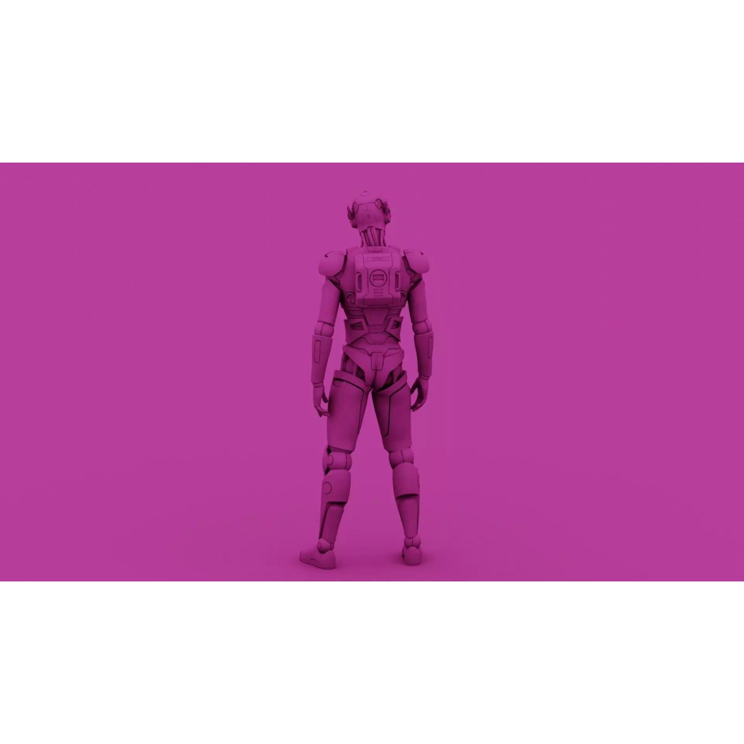 CYBORGTOPIA B-35 3D Model – Rigged Sci-Fi Character for Unity & Unreal Engine - View 34