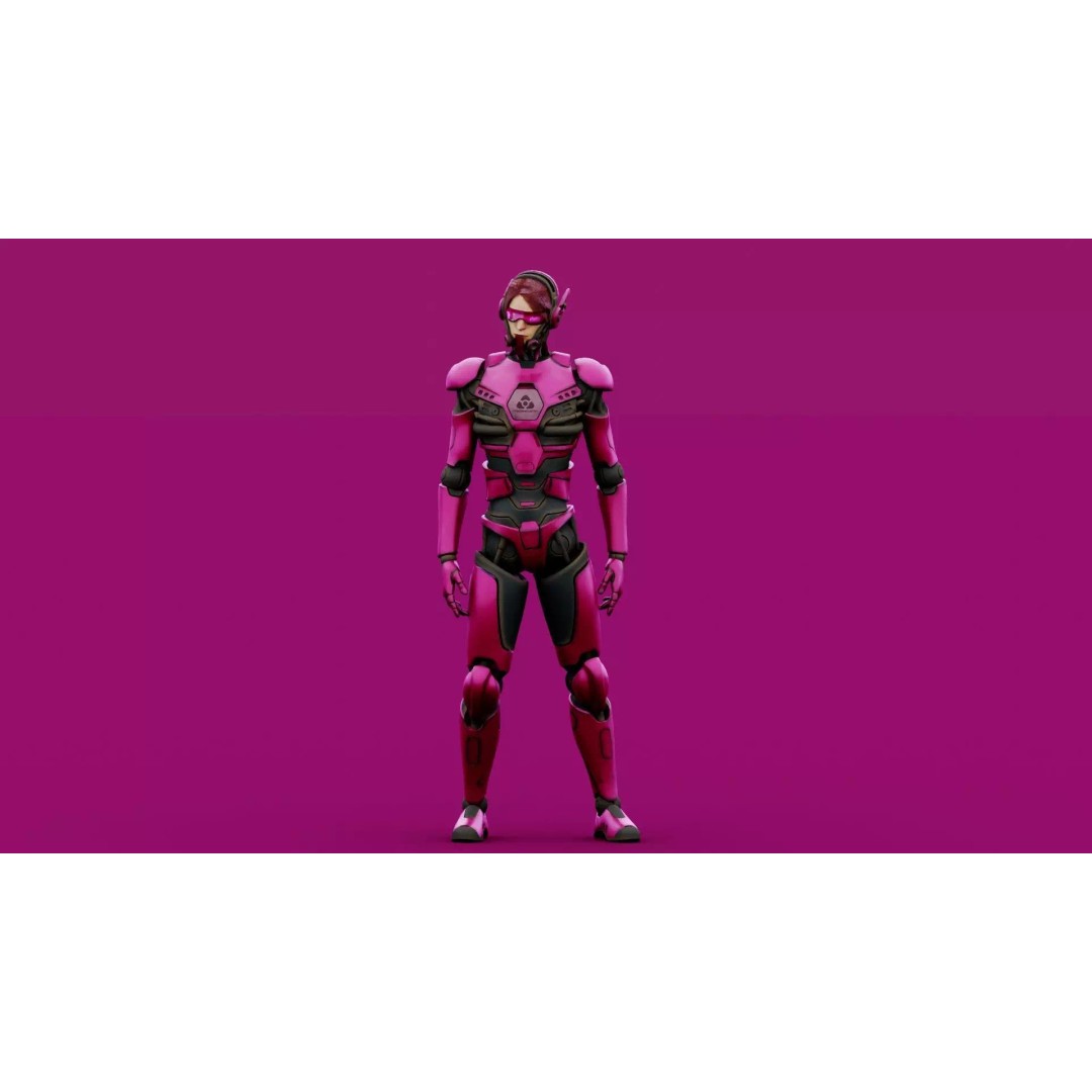 CYBORGTOPIA B-35 3D Model – Rigged Sci-Fi Character for Unity & Unreal Engine - View 4