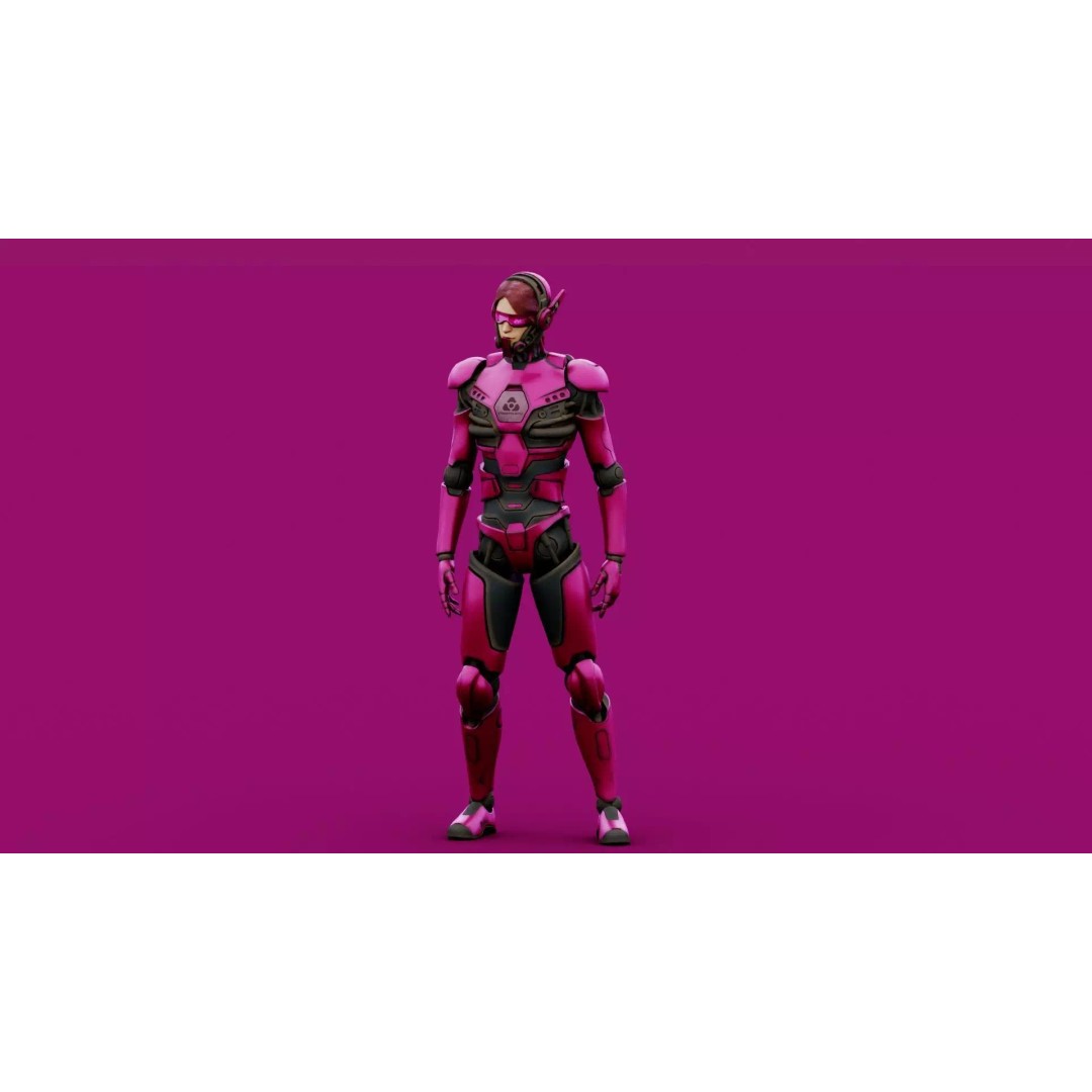 CYBORGTOPIA B-35 3D Model – Rigged Sci-Fi Character for Unity & Unreal Engine - View 5