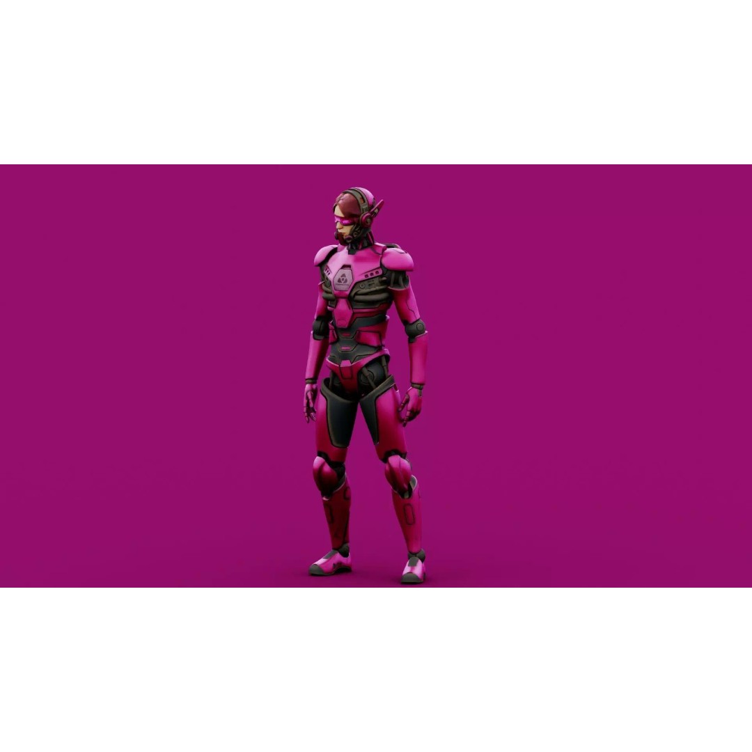 CYBORGTOPIA B-35 3D Model – Rigged Sci-Fi Character for Unity & Unreal Engine - View 6