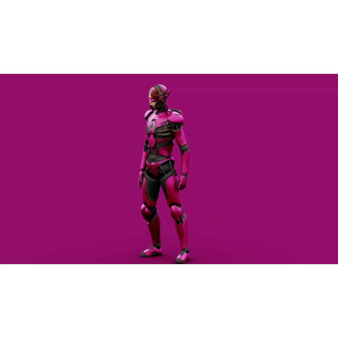 CYBORGTOPIA B-35 3D Model – Rigged Sci-Fi Character for Unity & Unreal Engine - View 7