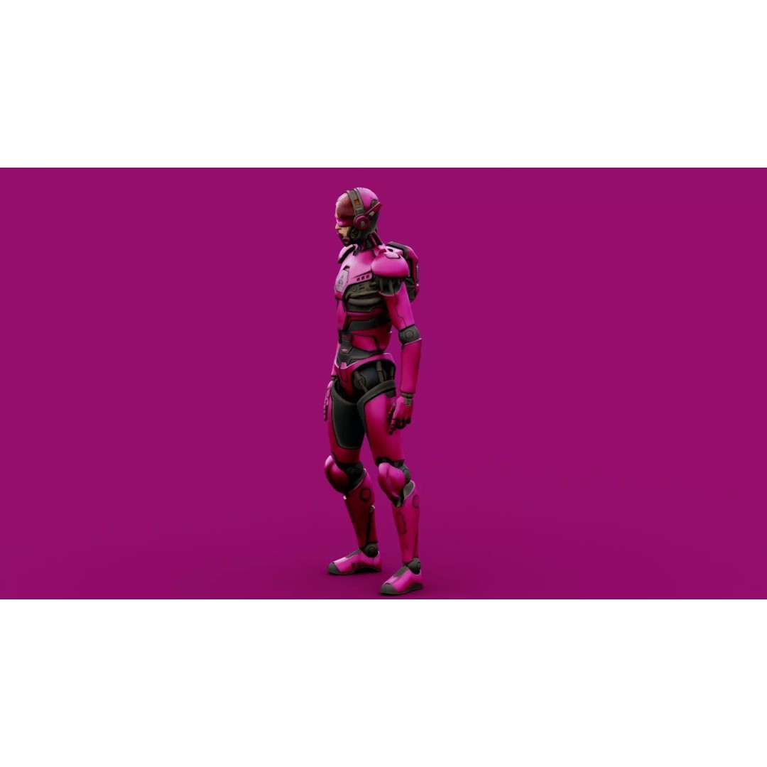 CYBORGTOPIA B-35 3D Model – Rigged Sci-Fi Character for Unity & Unreal Engine - View 8