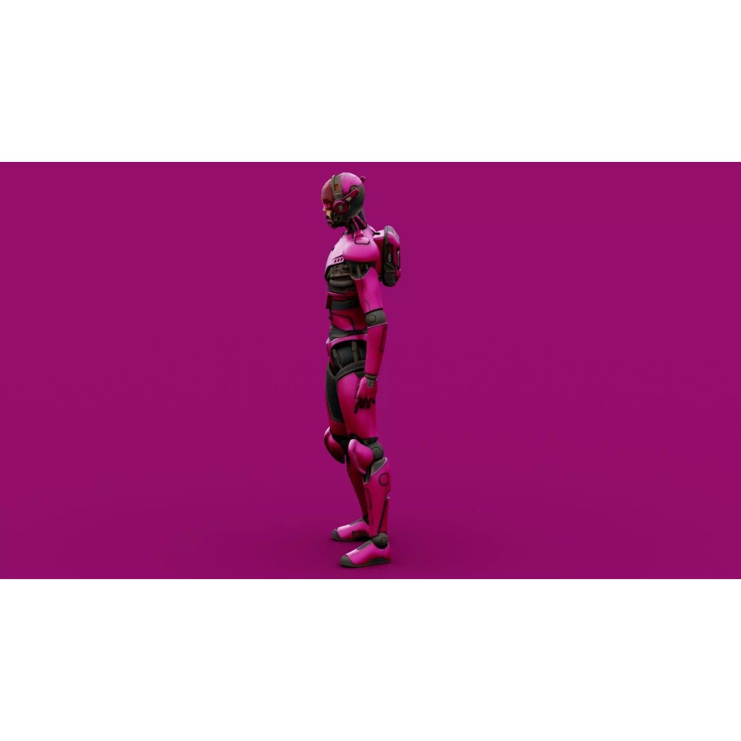 CYBORGTOPIA B-35 3D Model – Rigged Sci-Fi Character for Unity & Unreal Engine - View 9