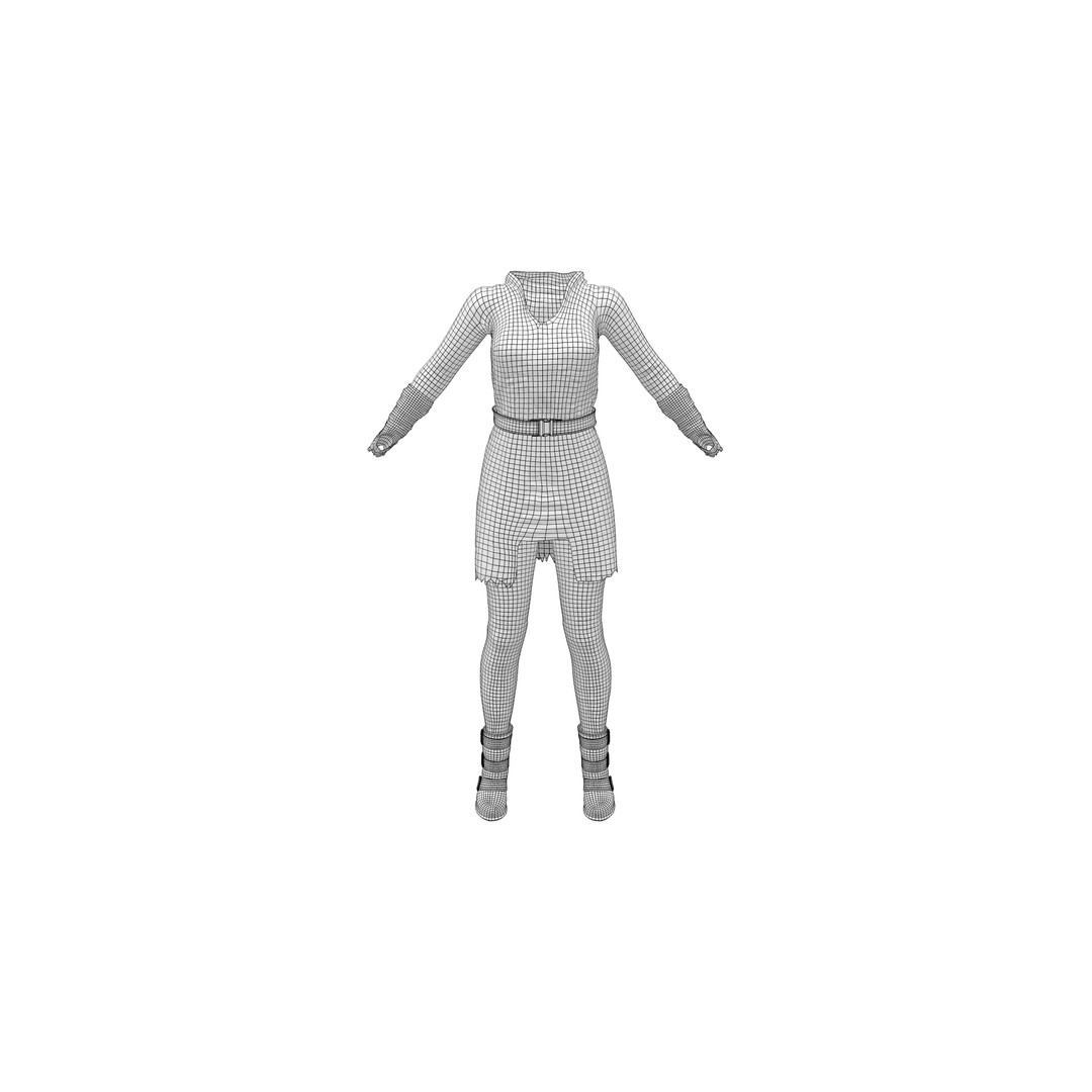 Space Ambassador 3D Model – Low Poly Character Outfit, FBX - View 12